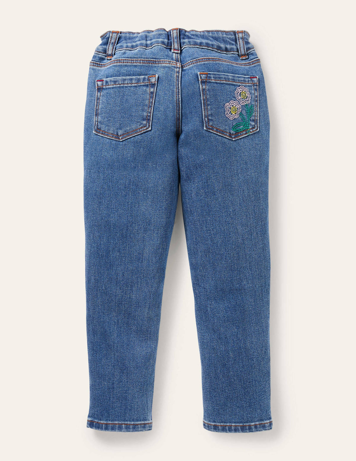 Girlfriend Jeans-Light Vintage Denim Floral - Image 2