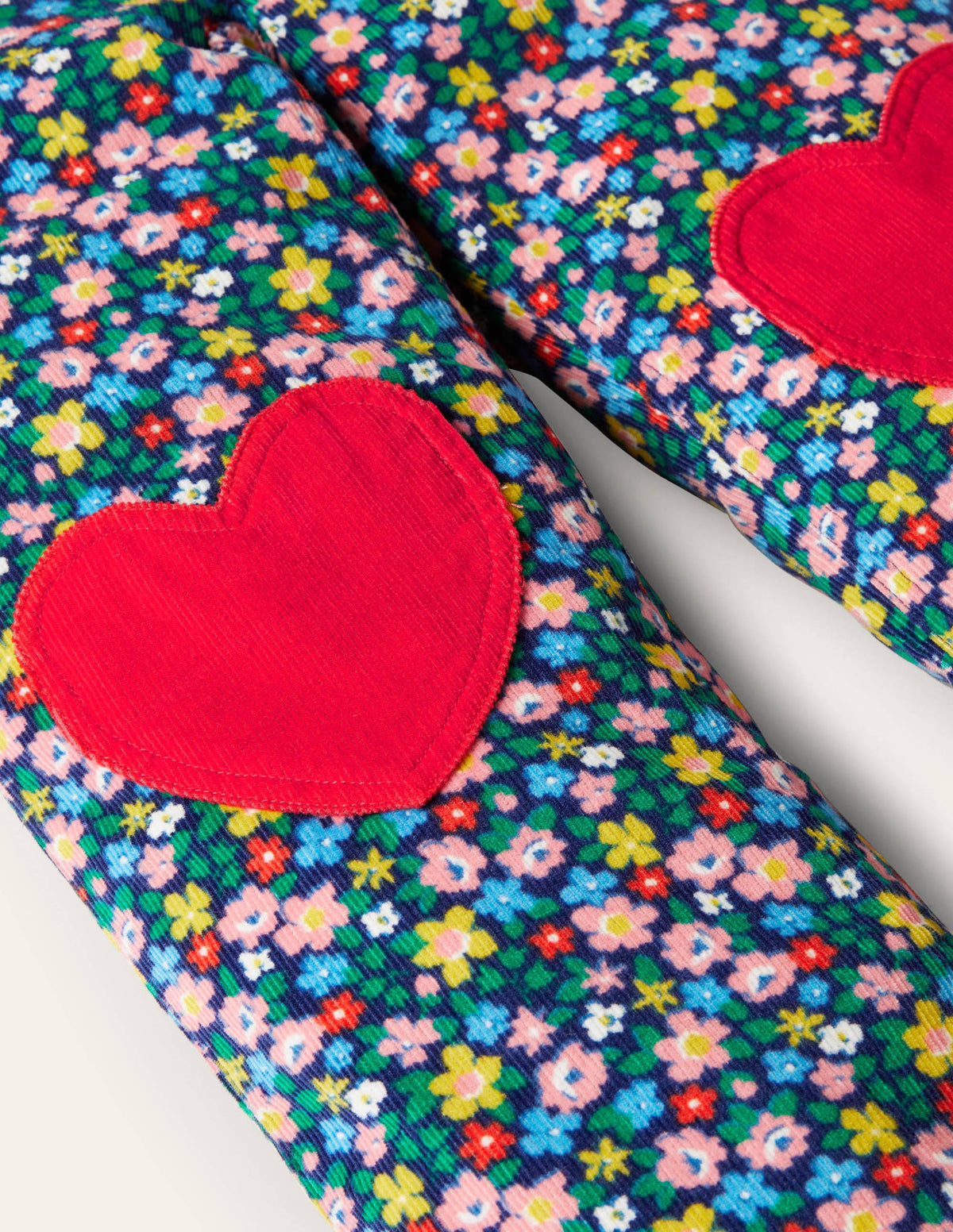 Heart Patch Dungaree-Starboard Blue Spring Floral-3