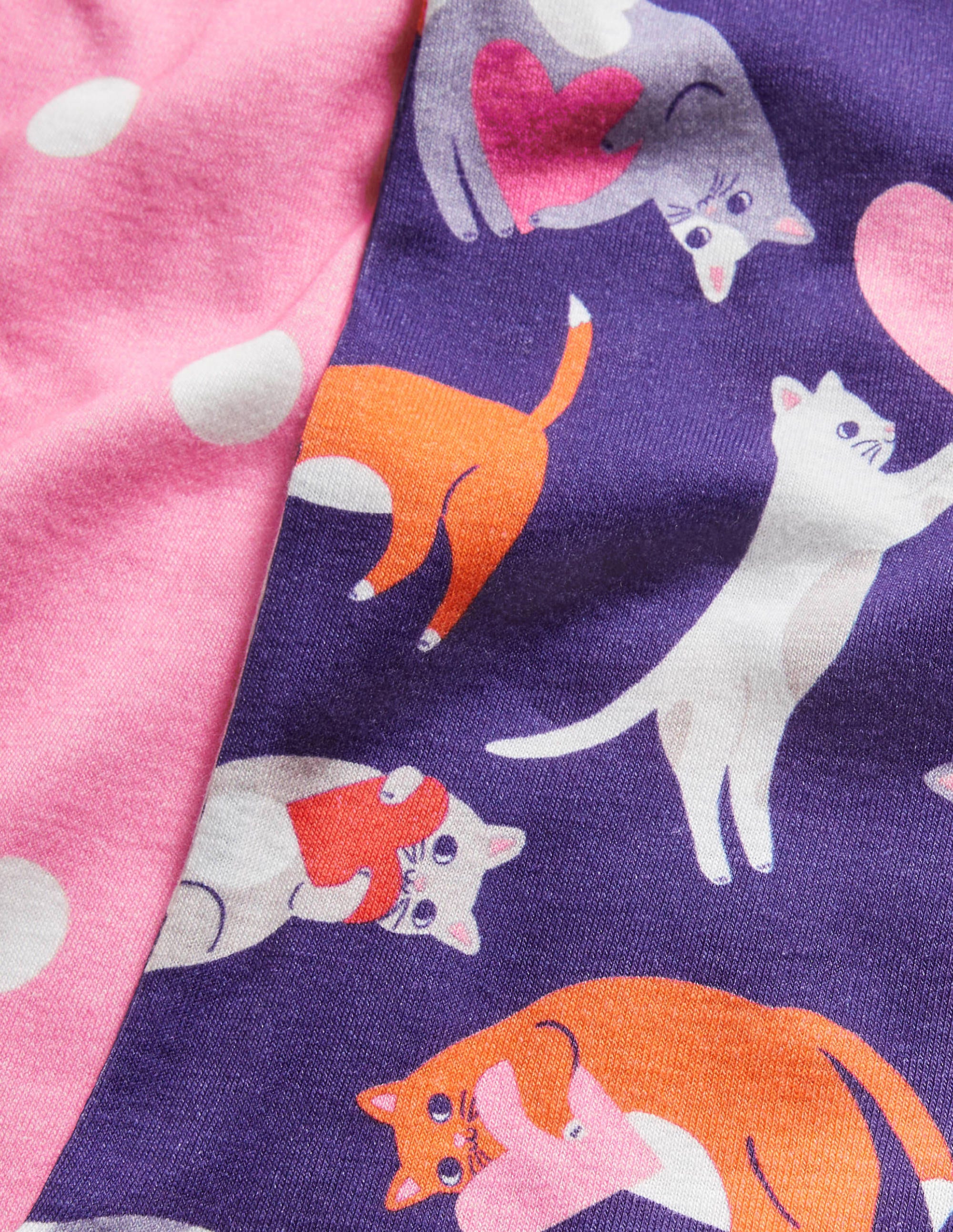 Twin Pack Snug Pyjamas-Starboard Blue Love Cats - Image 3