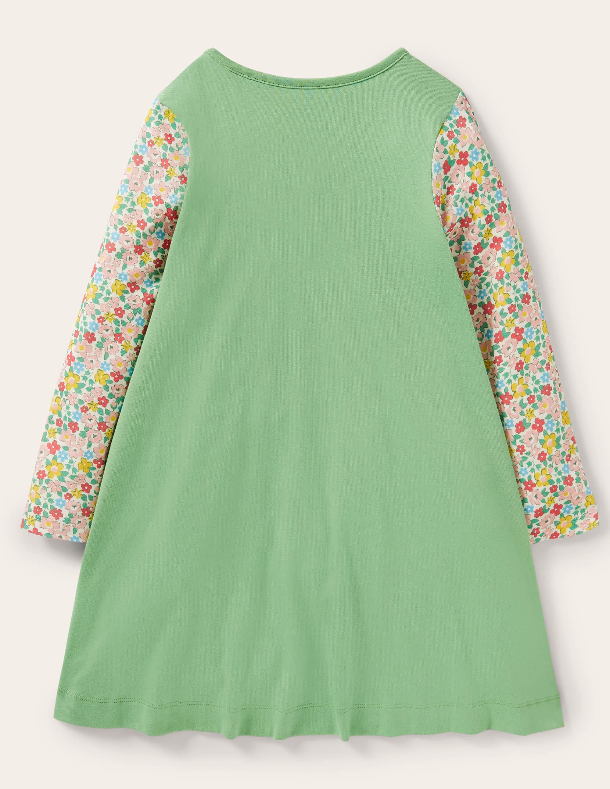 Long Sleeve Appliqué Dress-Aloe Green Guinea Pigs - Image 2