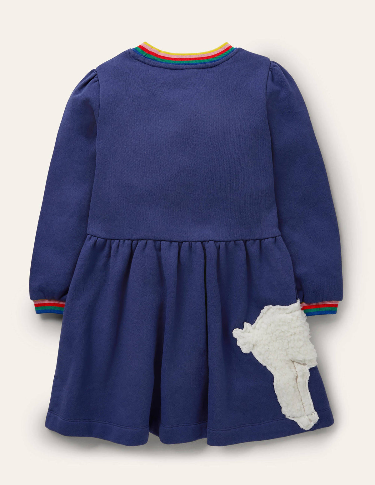 Appliqué Sweatshirt Dress-Starboard Blue Animals - Image 2
