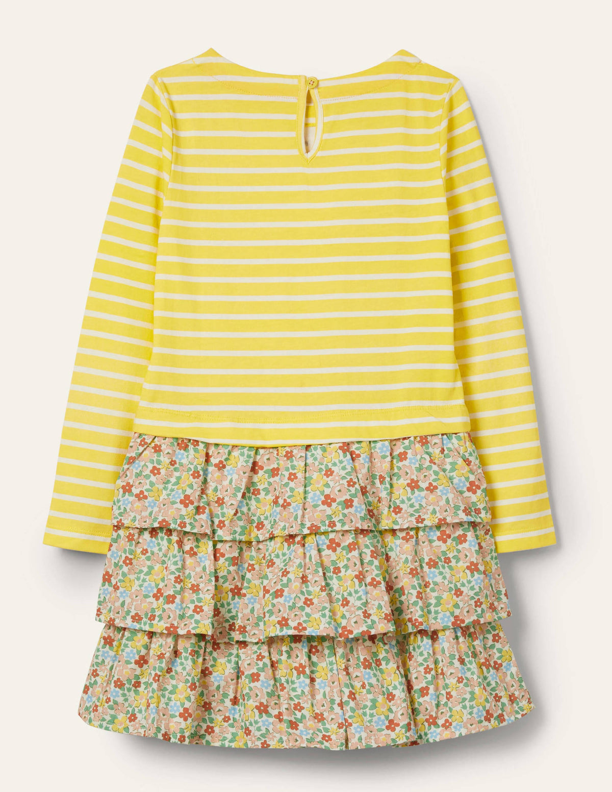Appliqué Hotchpotch Dress-Sweetcorn Yellow/ Ivory Sheep - Image 2