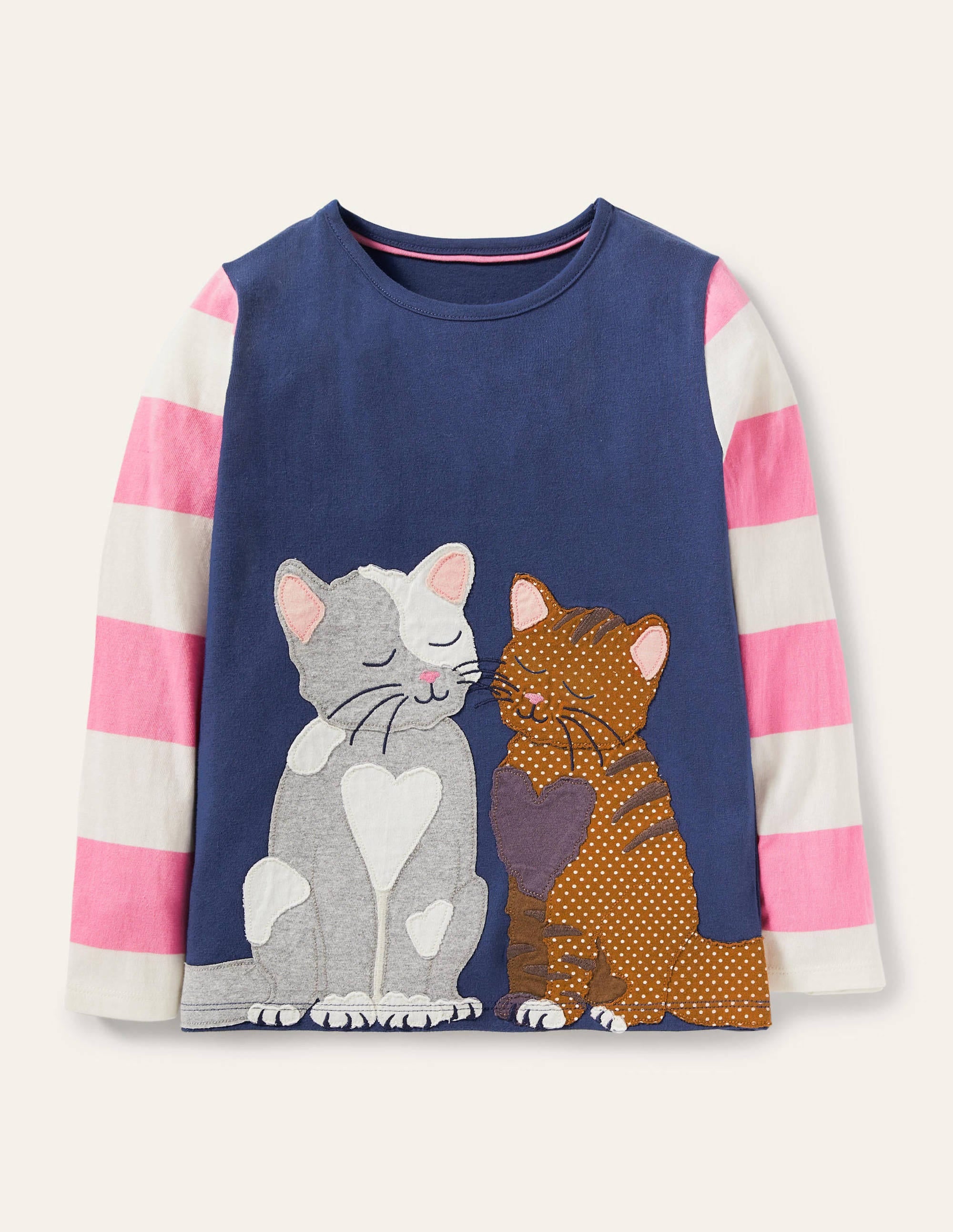 Front & Back Appliqué  T-shirt-Starboard Blue Cats - Image 1