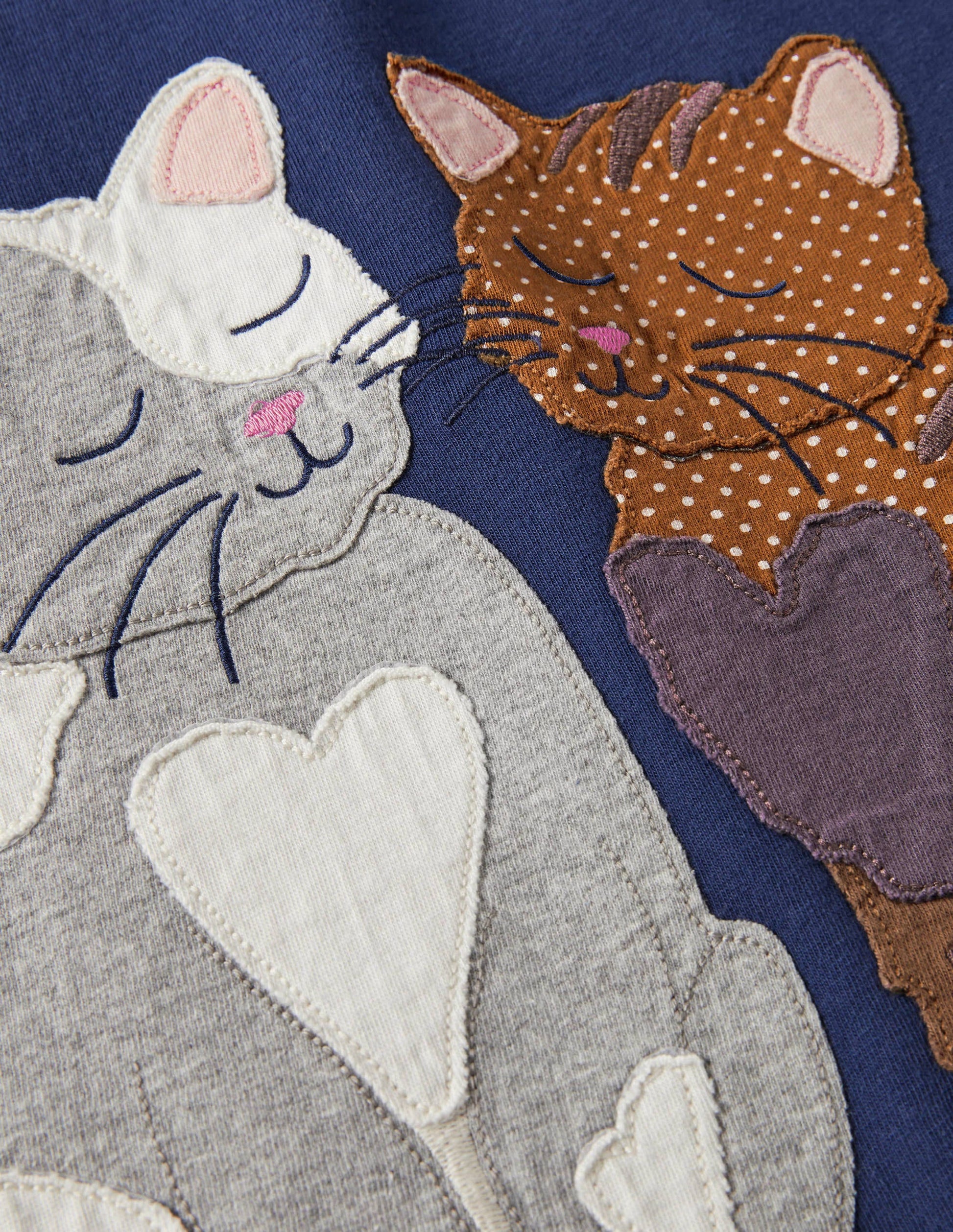 Front & Back Appliqué  T-shirt-Starboard Blue Cats-3