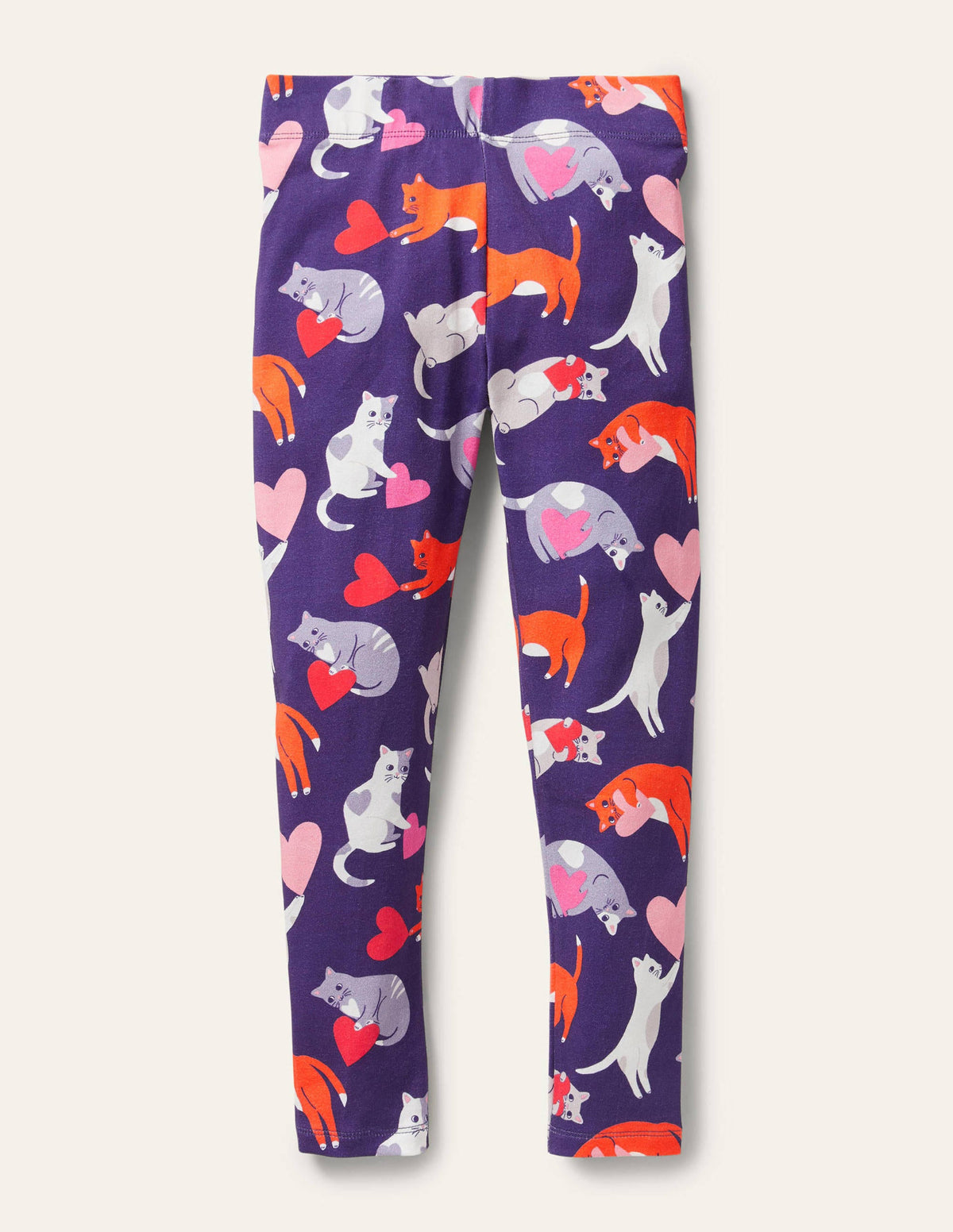 Fun Leggings-Starboard Blue Love Cats - Image 1