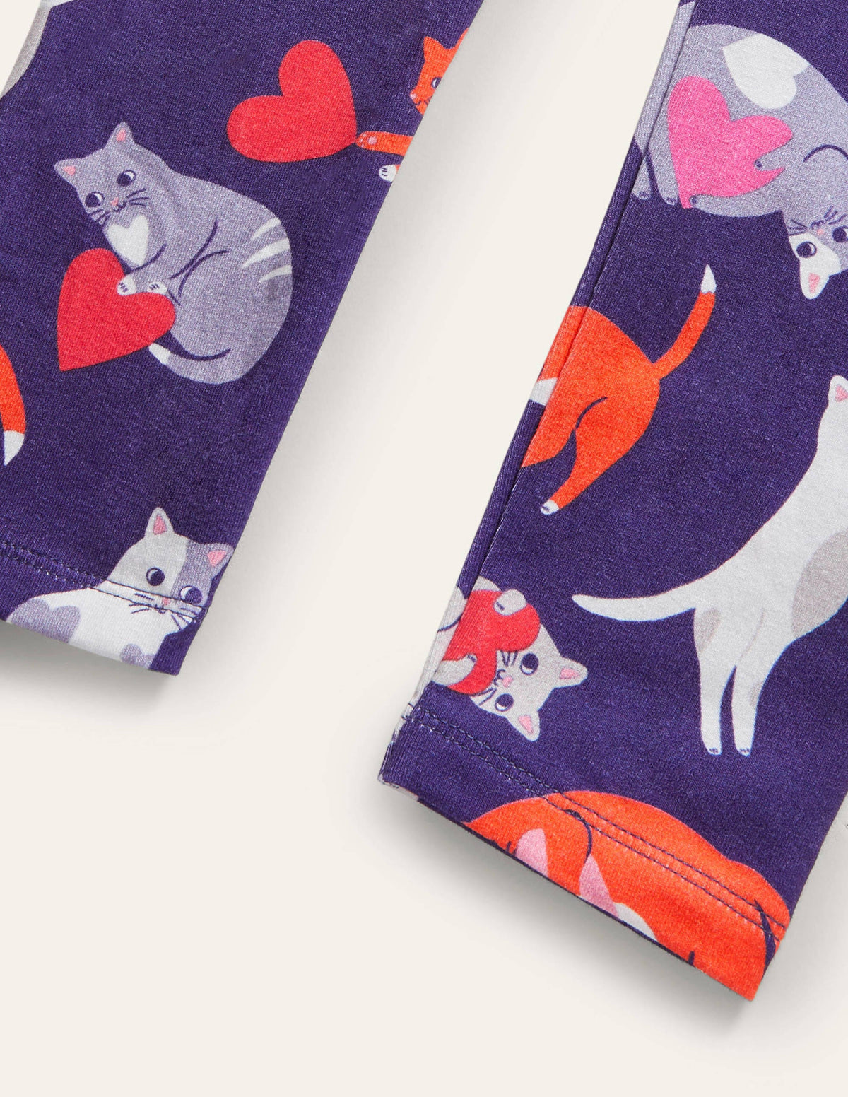 Fun Leggings-Starboard Blue Love Cats - Image 3