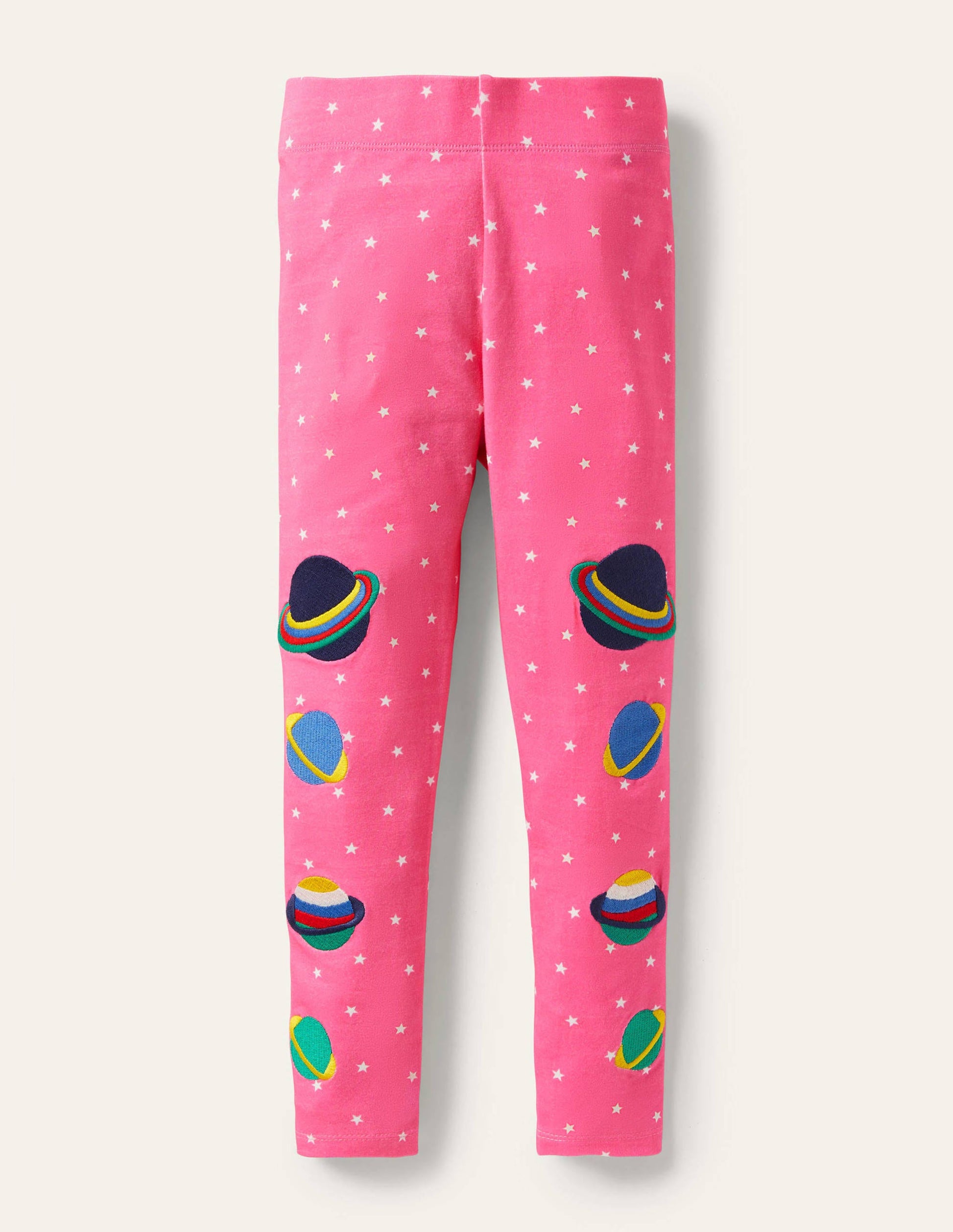 Fun Appliqué Leggings-Strawberry Pink Glowing Space-1
