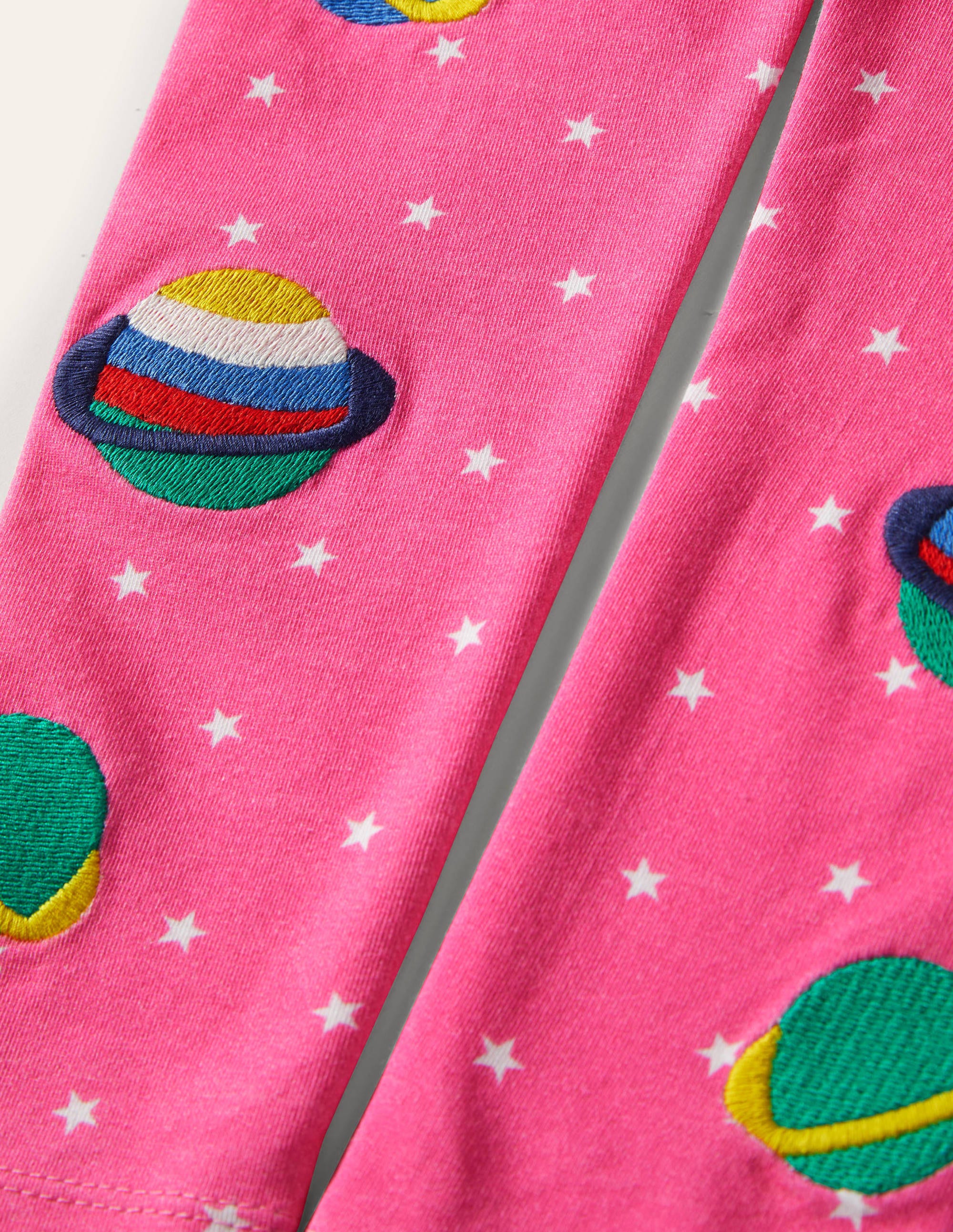 Fun Appliqué Leggings-Strawberry Pink Glowing Space - Image 3