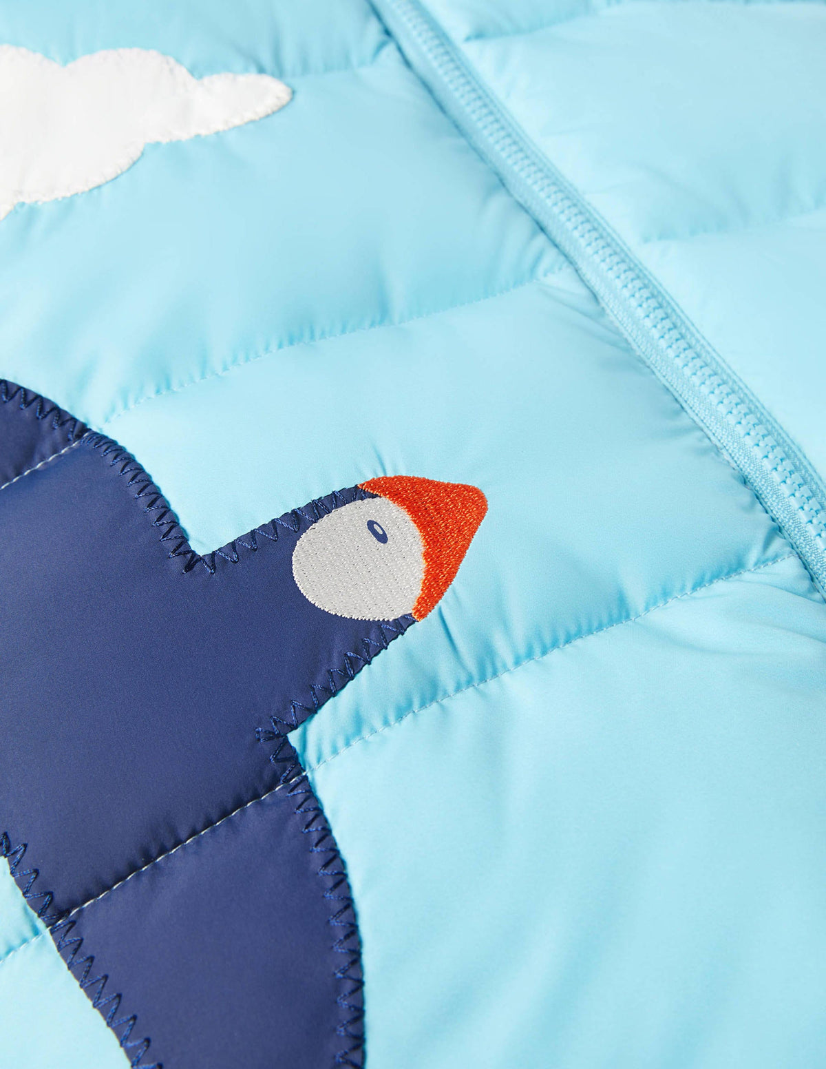 Padded Appliqué Gilet-Aqua Blue Scene-3