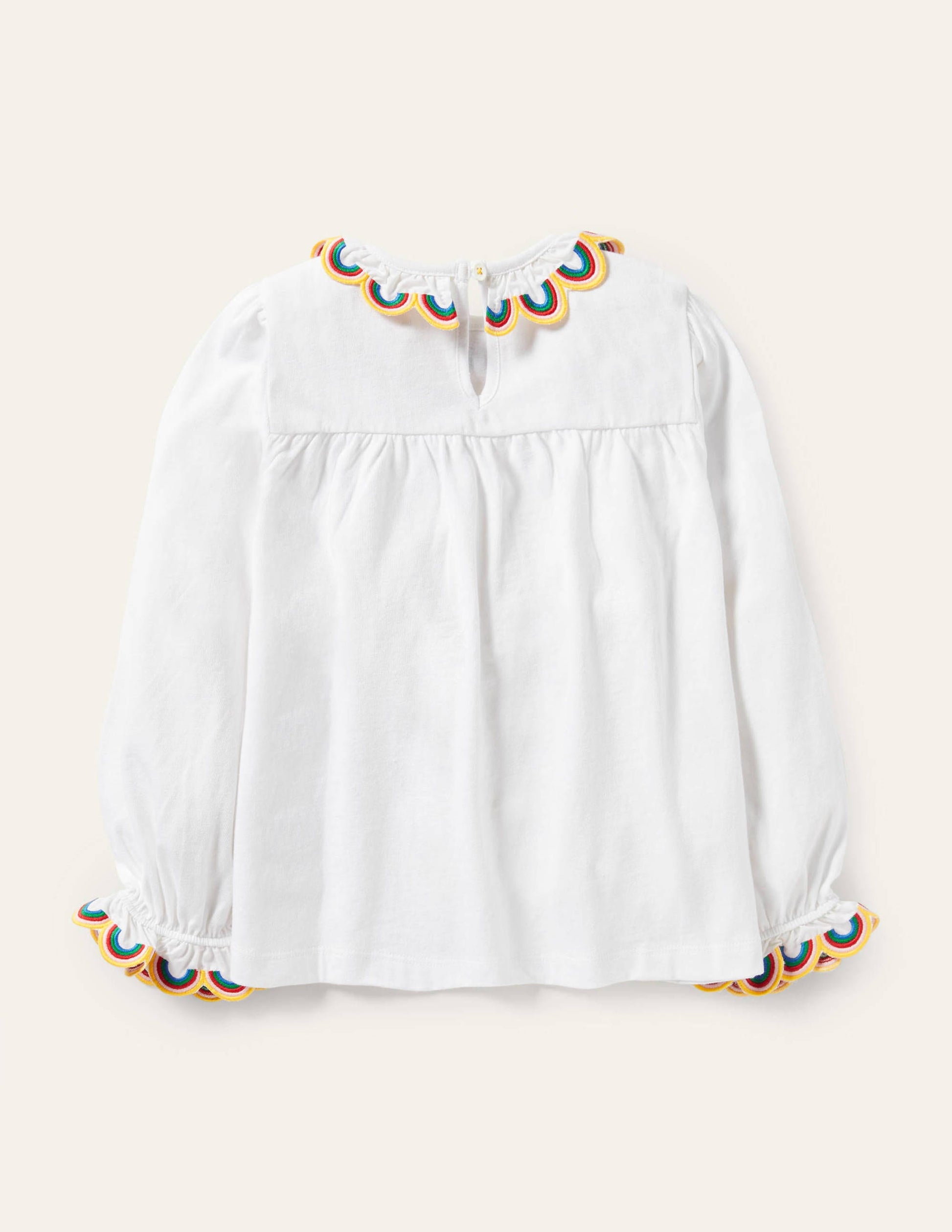 Rainbow Scallop Top-White-2