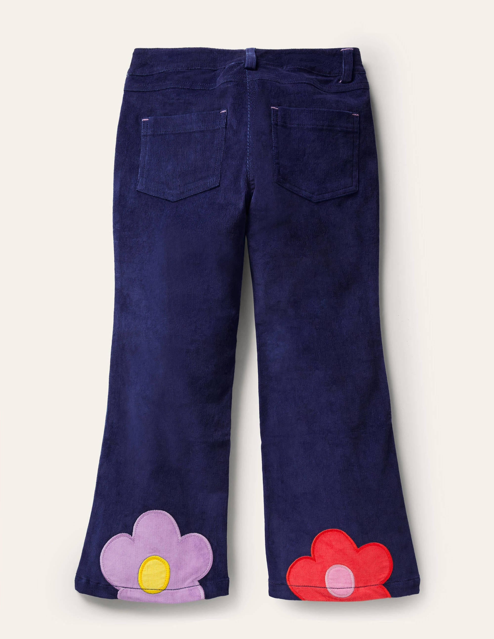 Cord Flower Trousers-College Navy - Image 2