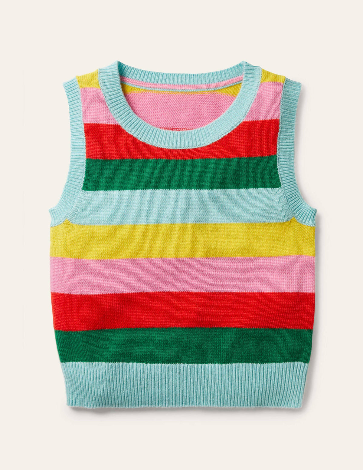 Knitted Stripe Tank Top-Multi Stripe-1