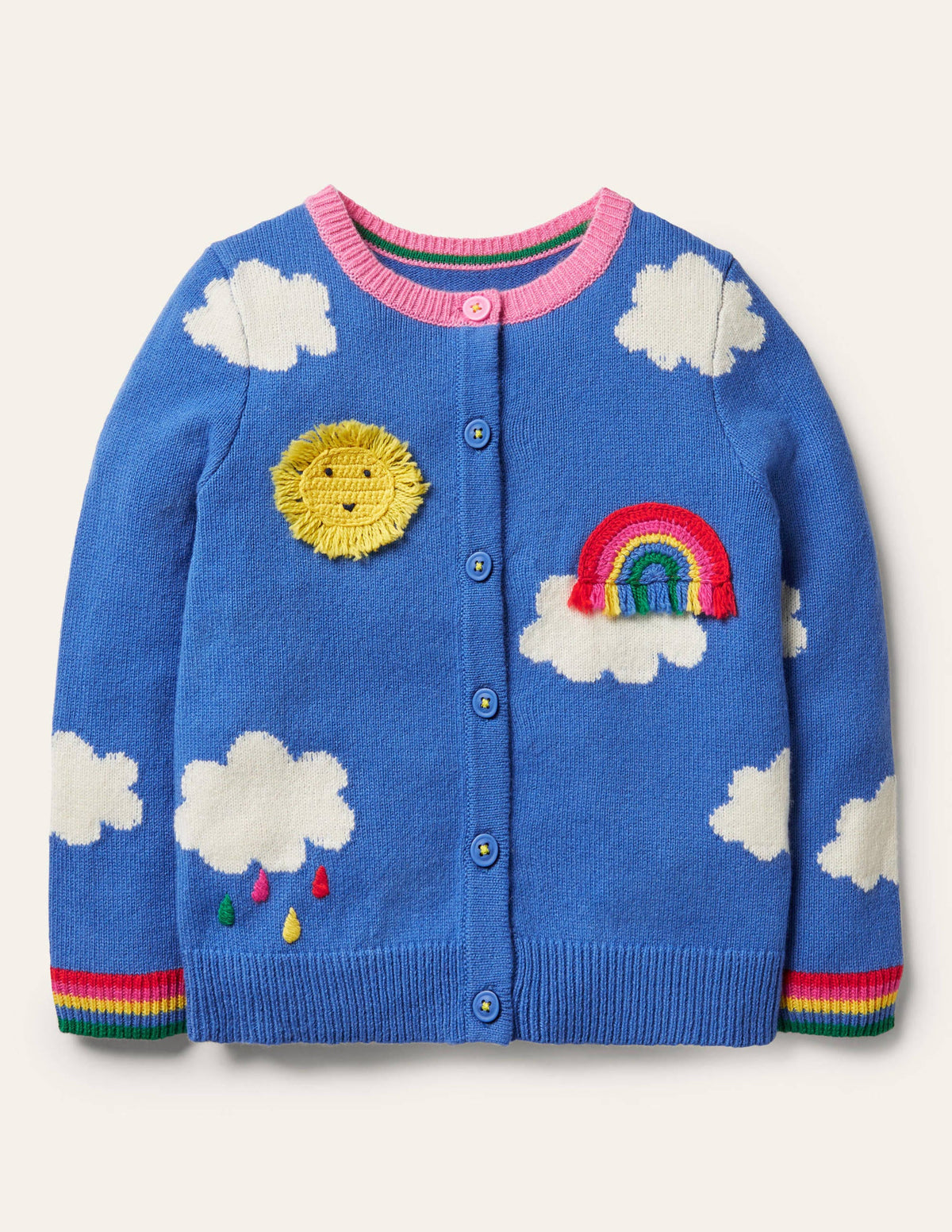 Weather Applique Cardigan-Elizabethan Blue Sky - Image 1
