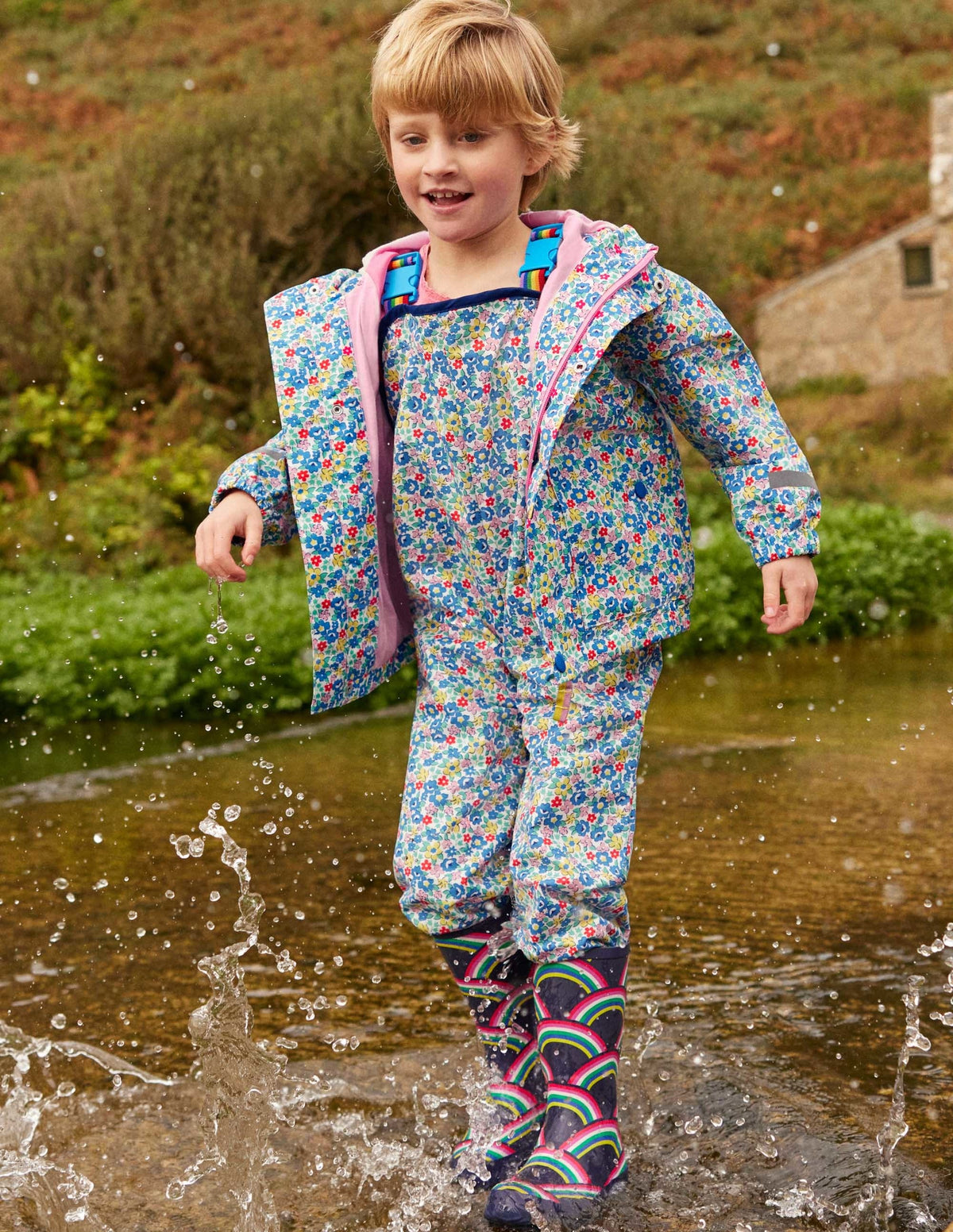 Waterproof Dungarees-Multi Spring Floral - Image 4