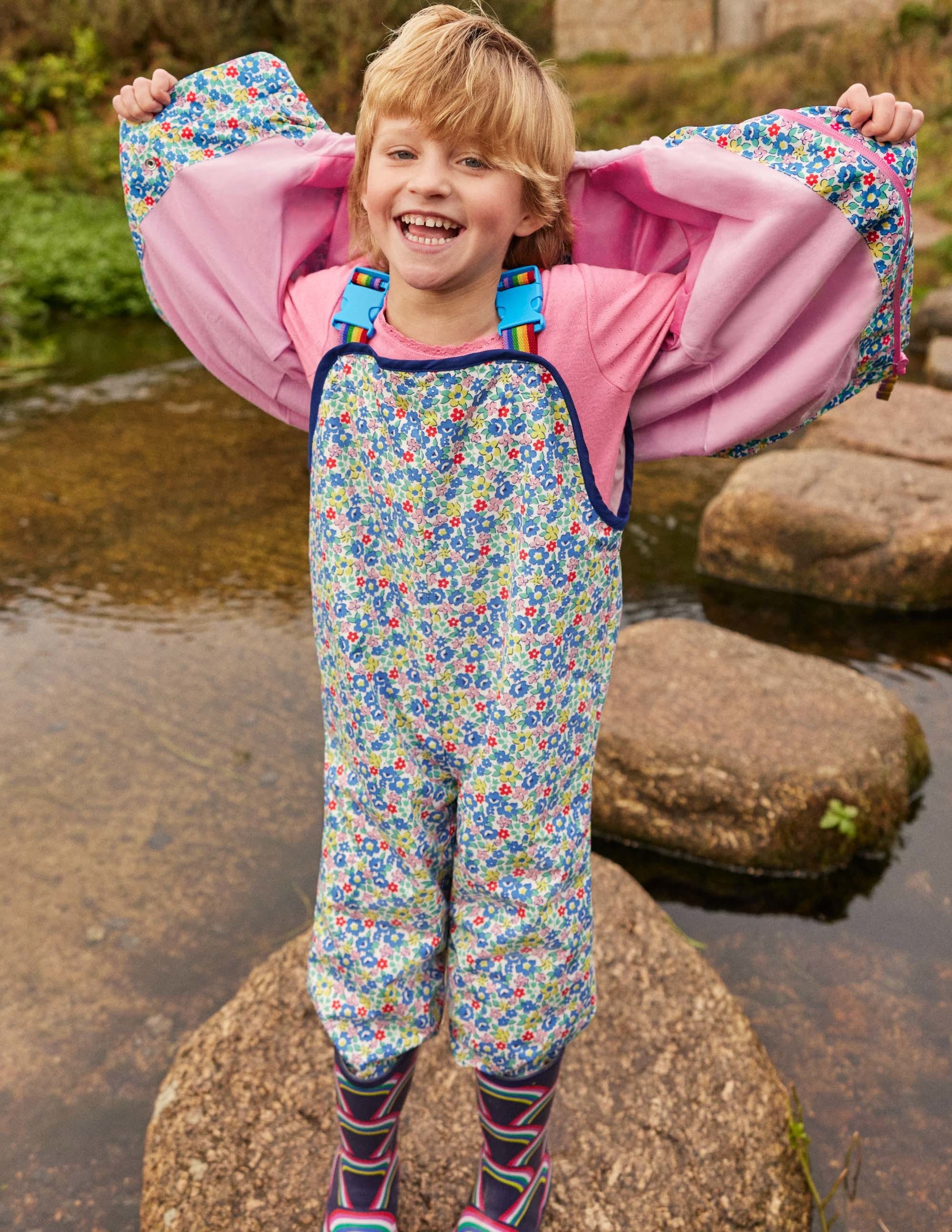Waterproof Dungarees-Multi Spring Floral - Image 5