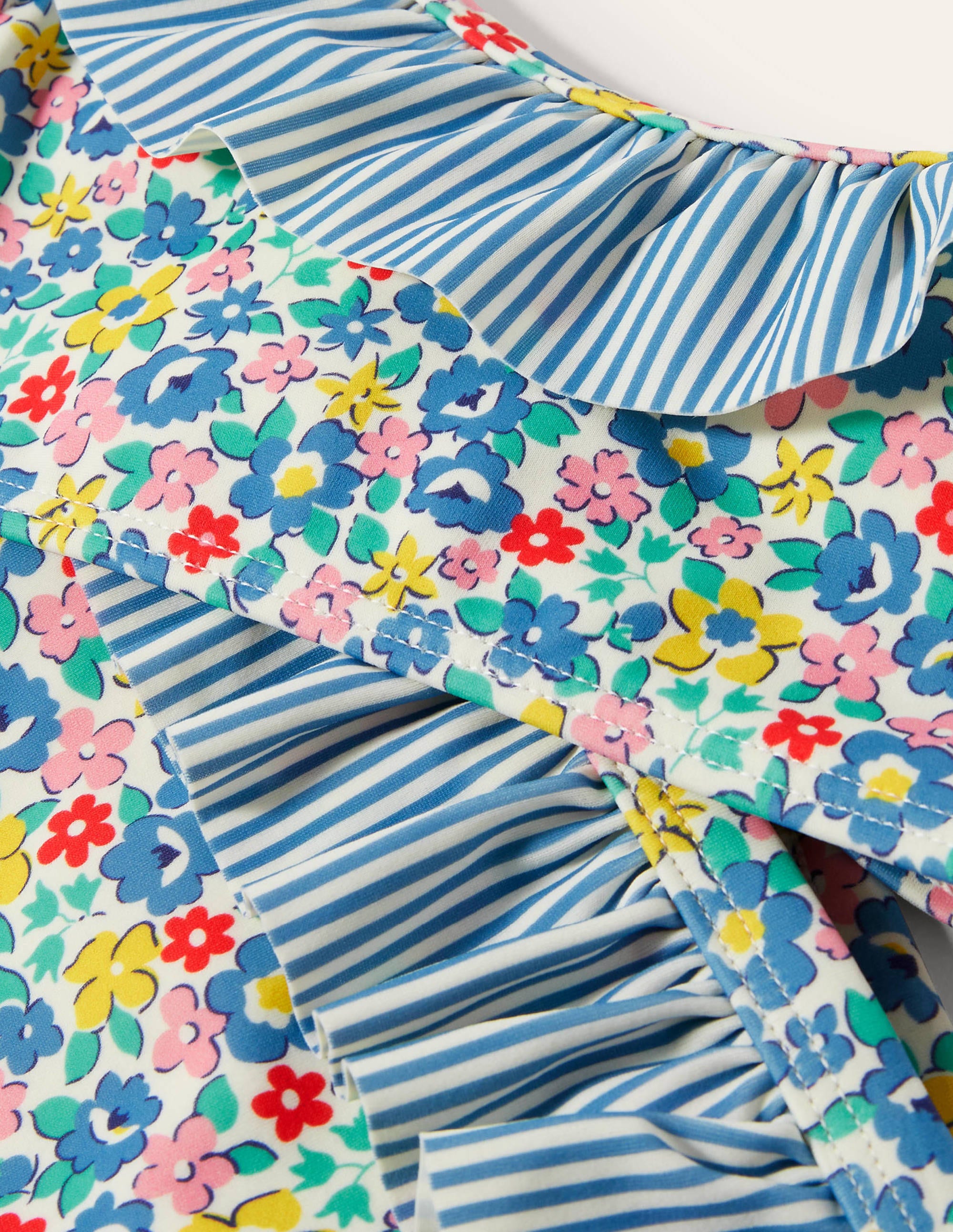 Frill Bikini Set-Elizabethan Blue Spring Floral - Image 3
