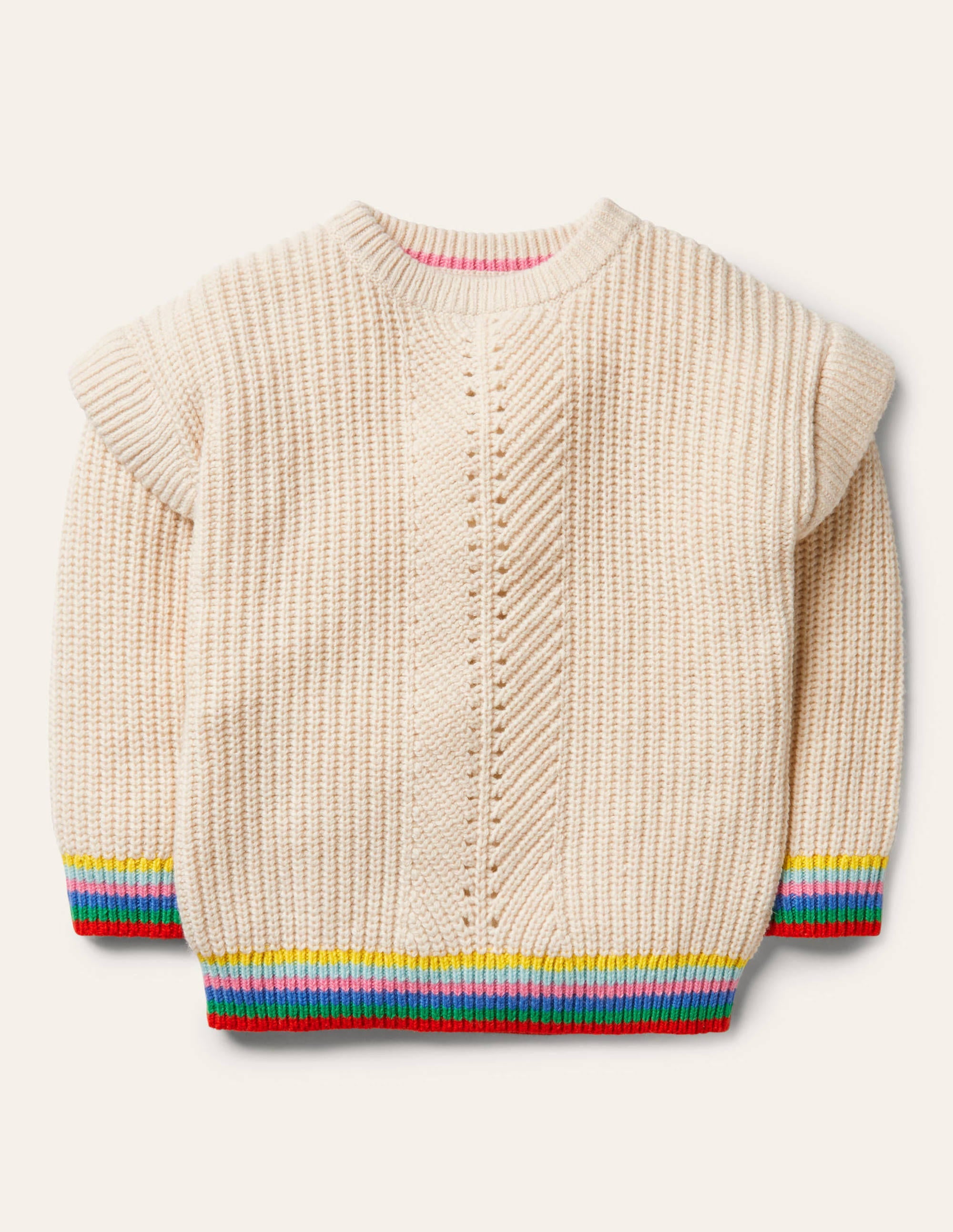 Rainbow Rib Jumper-Ecru - Image 1