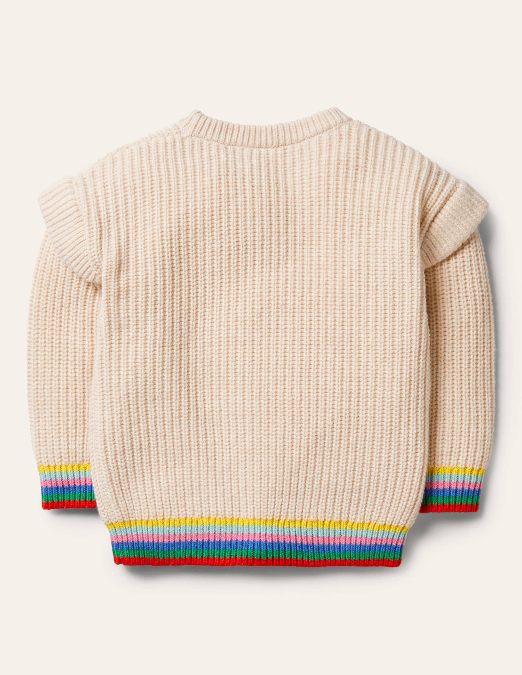 Rainbow Rib Jumper-Ecru - Image 2