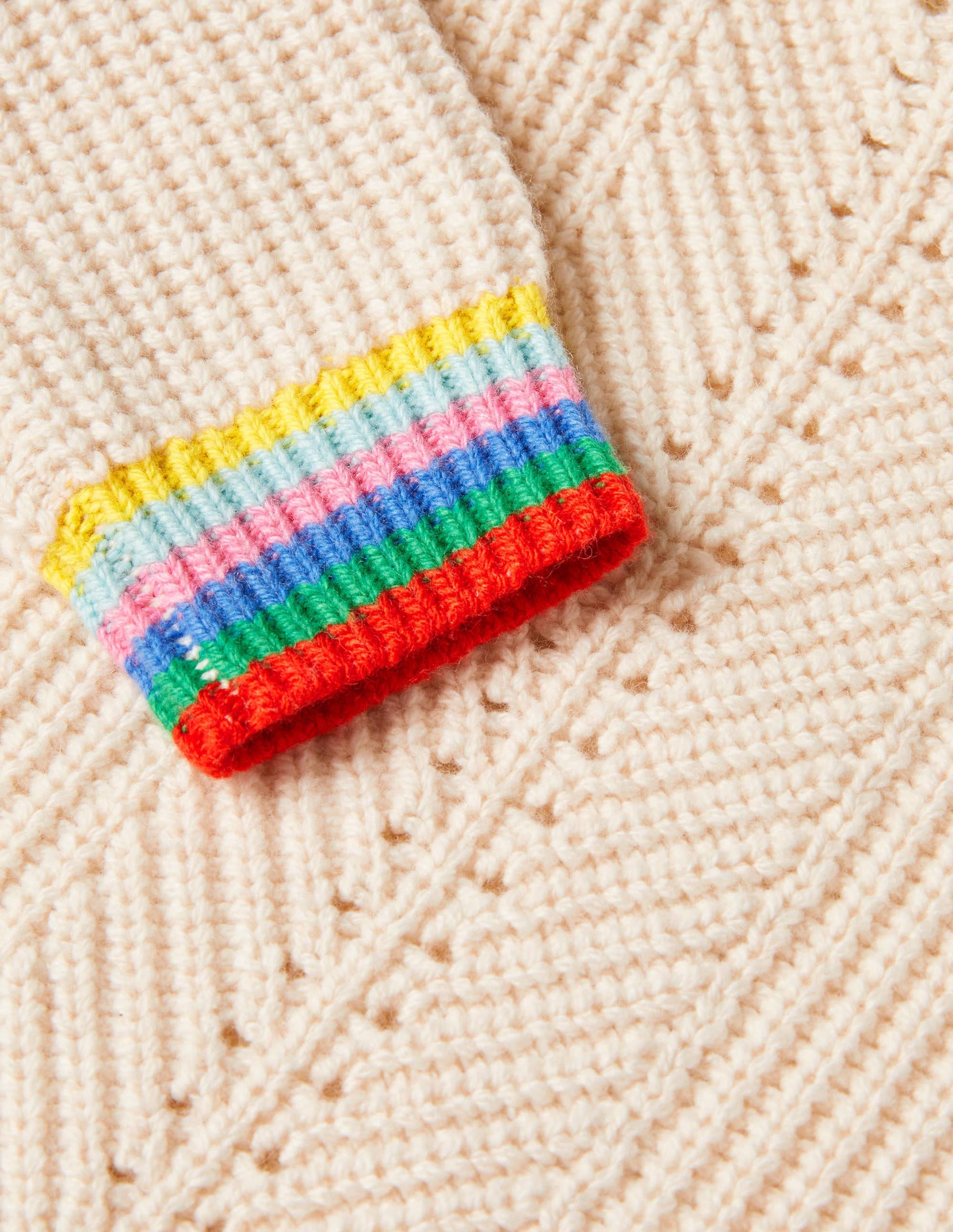 Rainbow Rib Jumper-Ecru-3