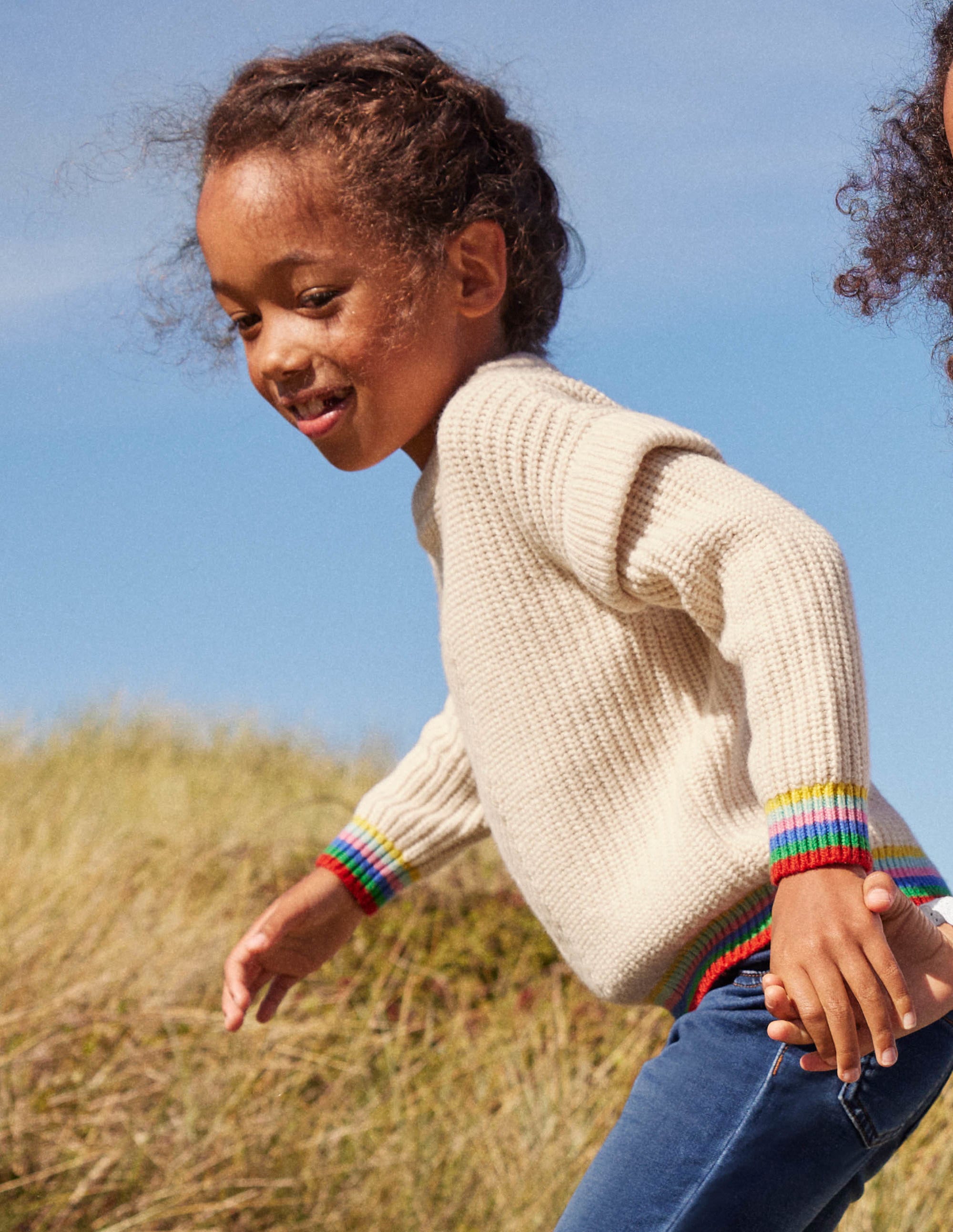 Rainbow Rib Jumper-Ecru - Image 4