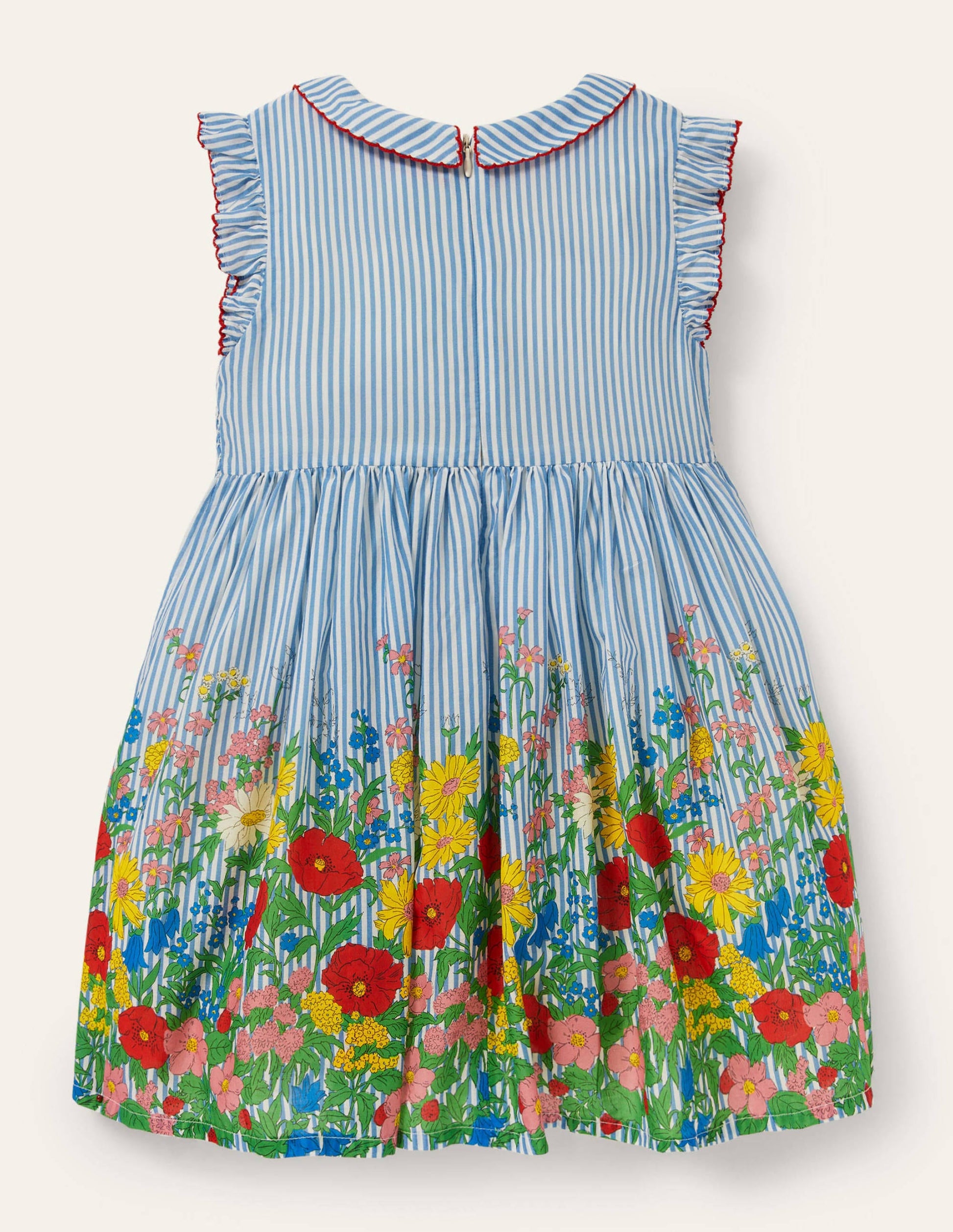 Smocked Woven Dress-Bright Bluebell Floral-2