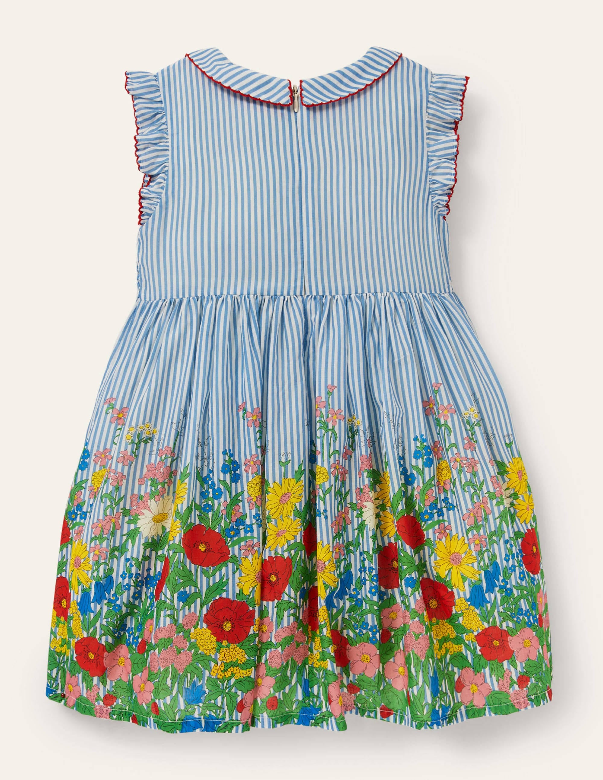 Smocked Woven Dress-Bright Bluebell Floral - Image 2