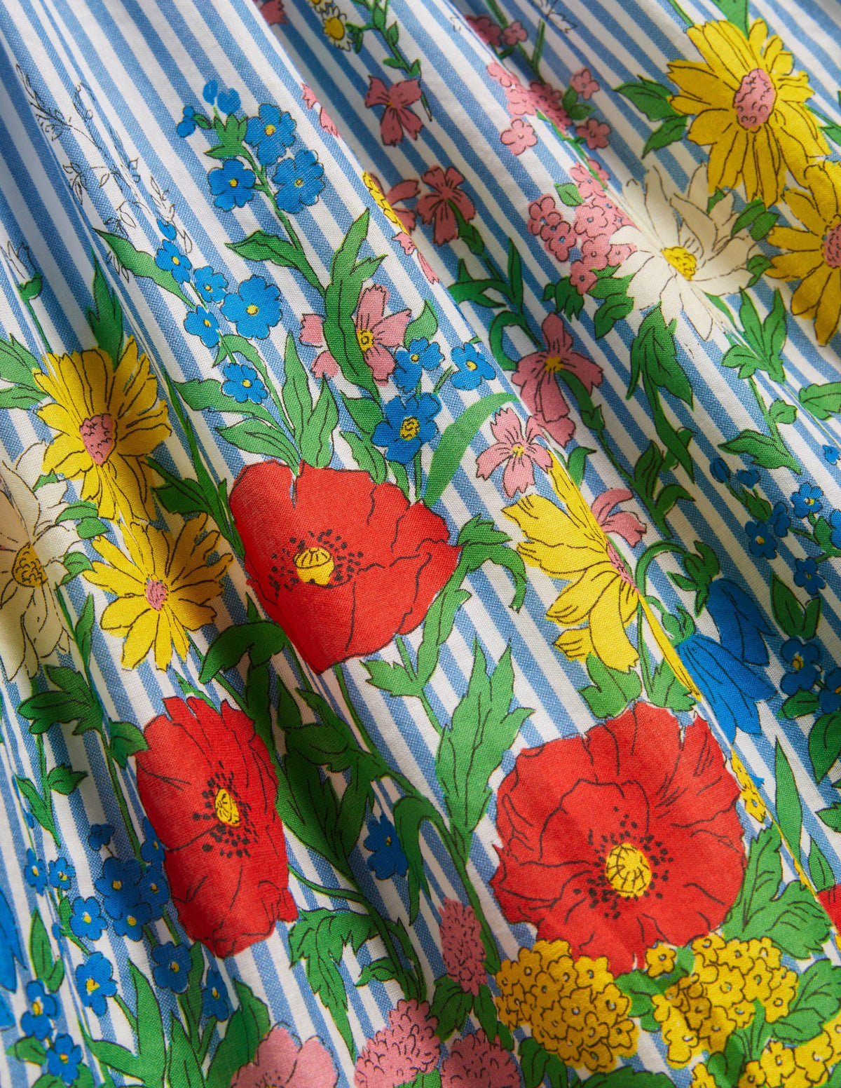 Smocked Woven Dress-Bright Bluebell Floral - Image 3