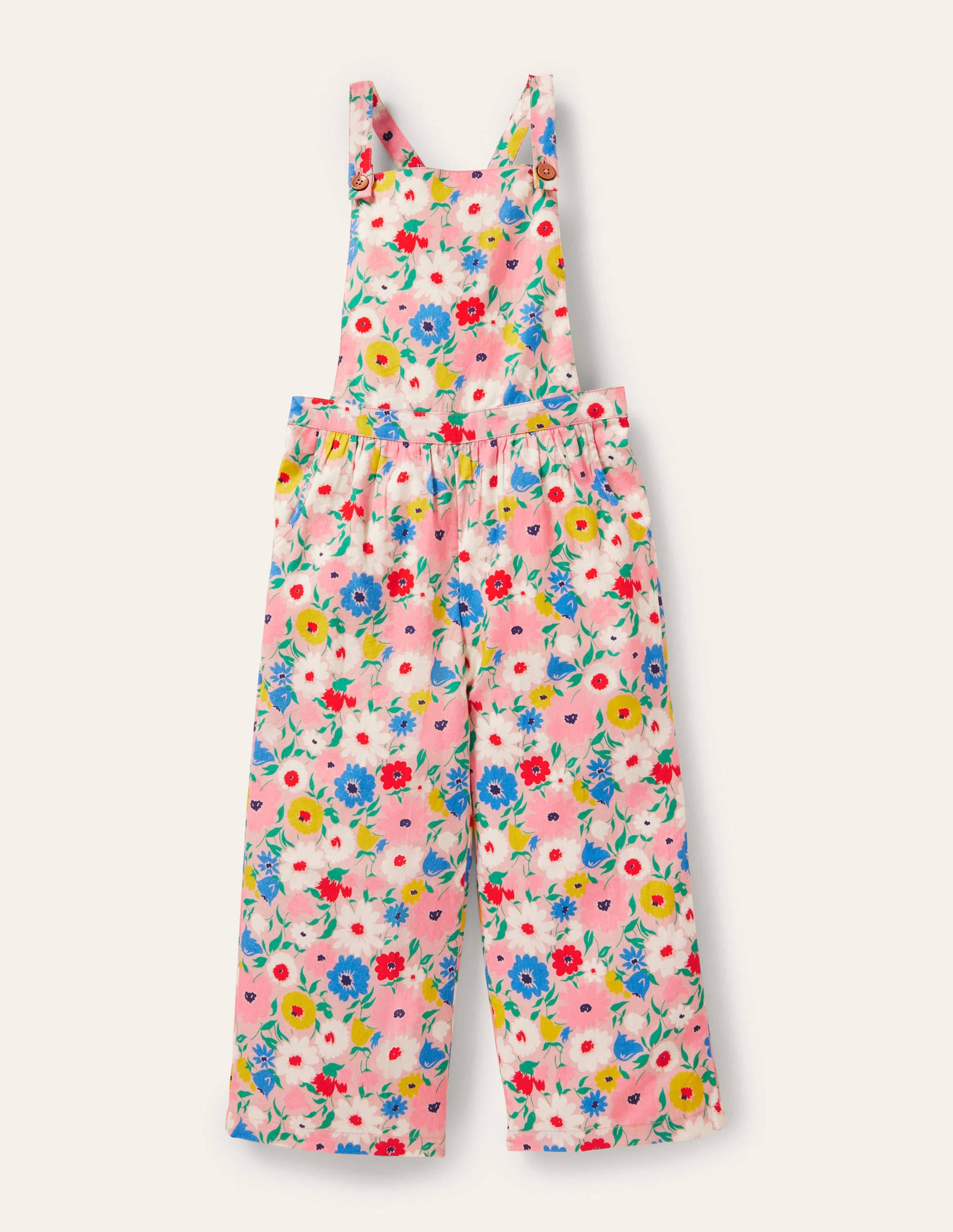 Floral Dungarees-Boto Pink Painterly Floral - Image 1