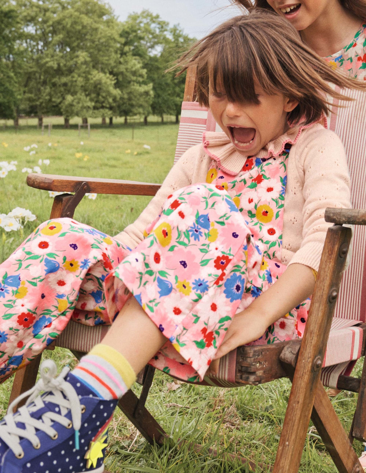 Floral Dungarees-Boto Pink Painterly Floral - Image 4