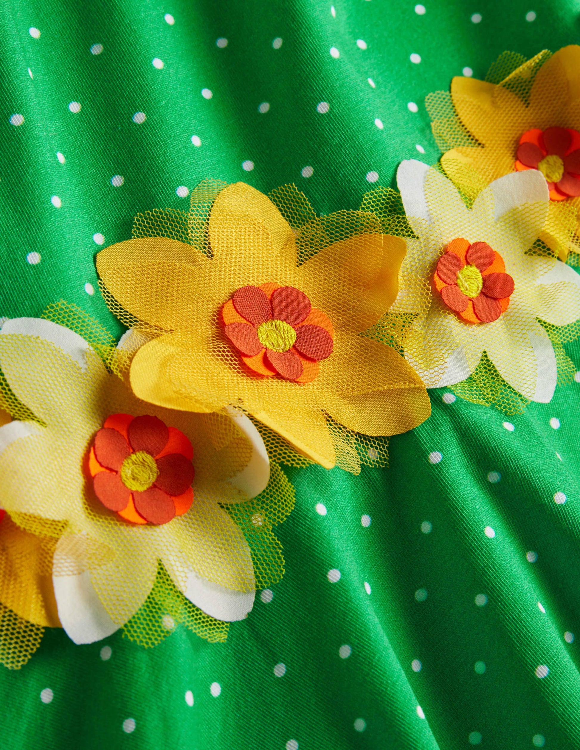 Green Floral Flutter Detail Smocked Dress-Aloe Green Spot-3
