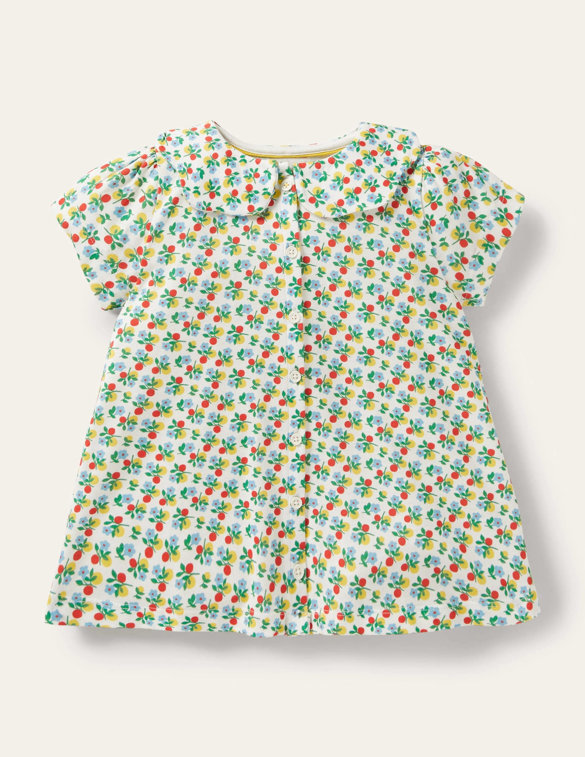 Printed Collar Top-Ivory Berry Blossom - Image 1