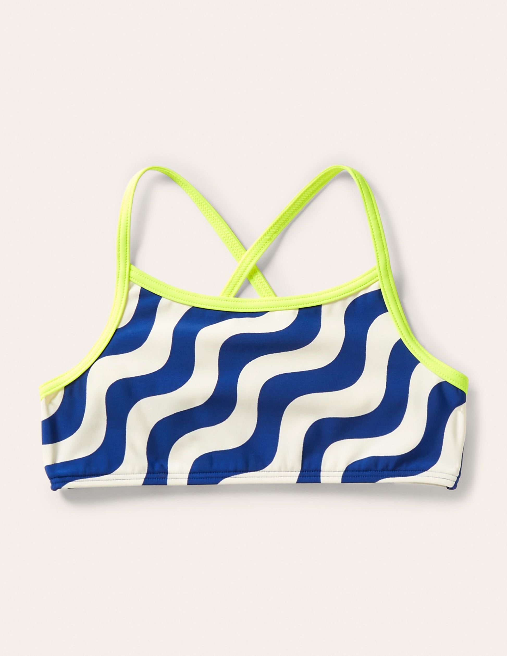 Patterned Bikini Top-Ivory/Blue Wave-1