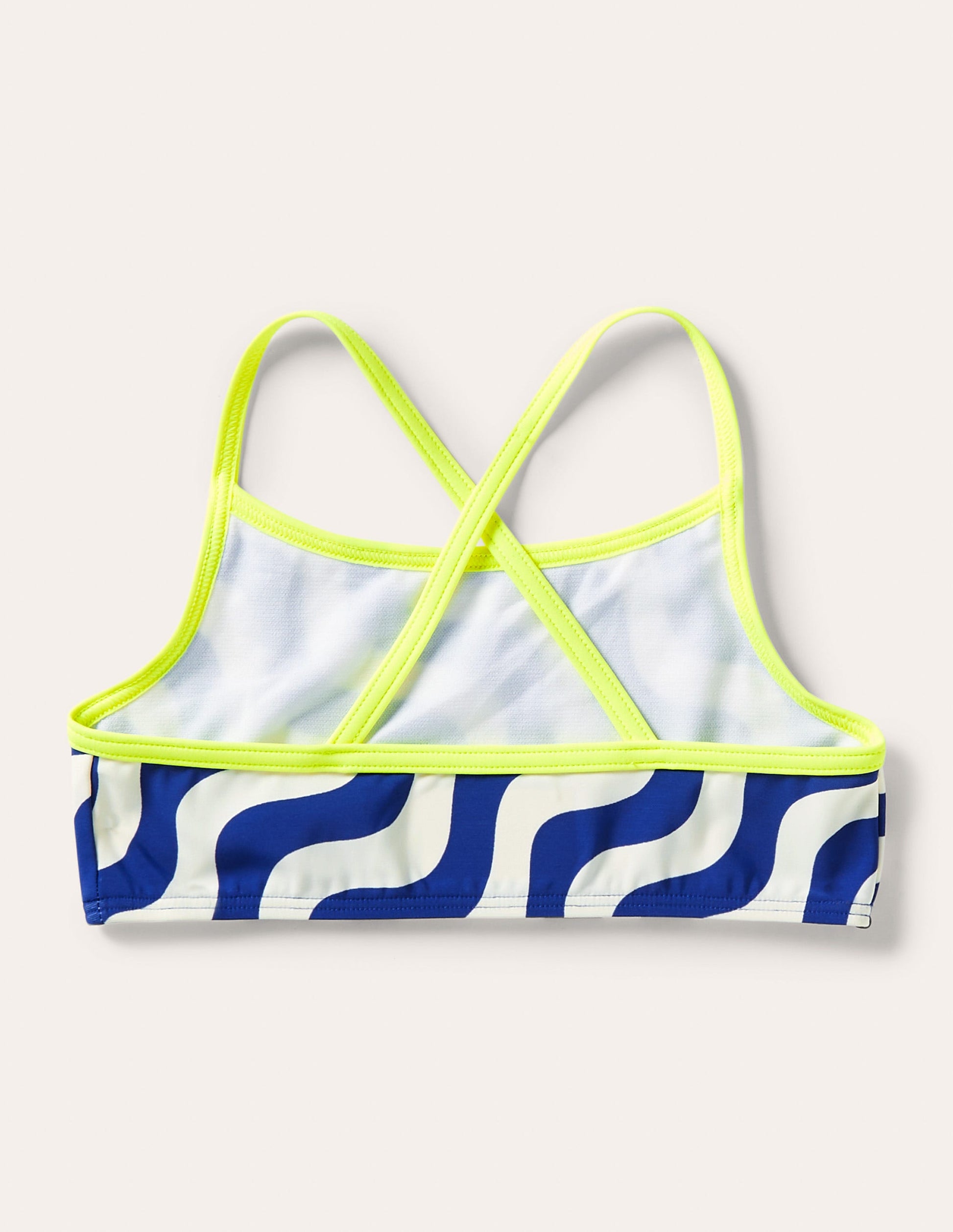 Patterned Bikini Top-Ivory/Blue Wave-2