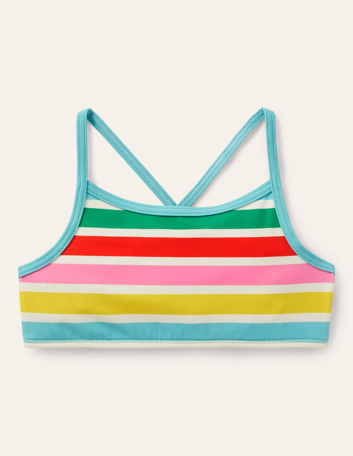 Patterned Bikini Top-Ivory/Multi Rainbow - Image 1