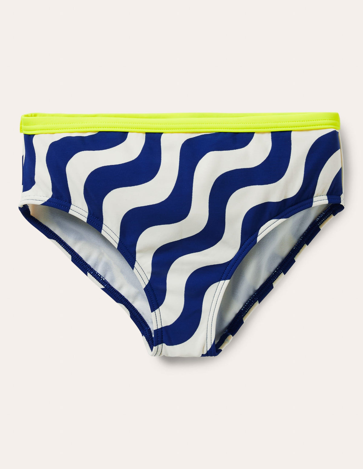 Patterned Bikini Bottoms-Ivory/Blue Wave-2