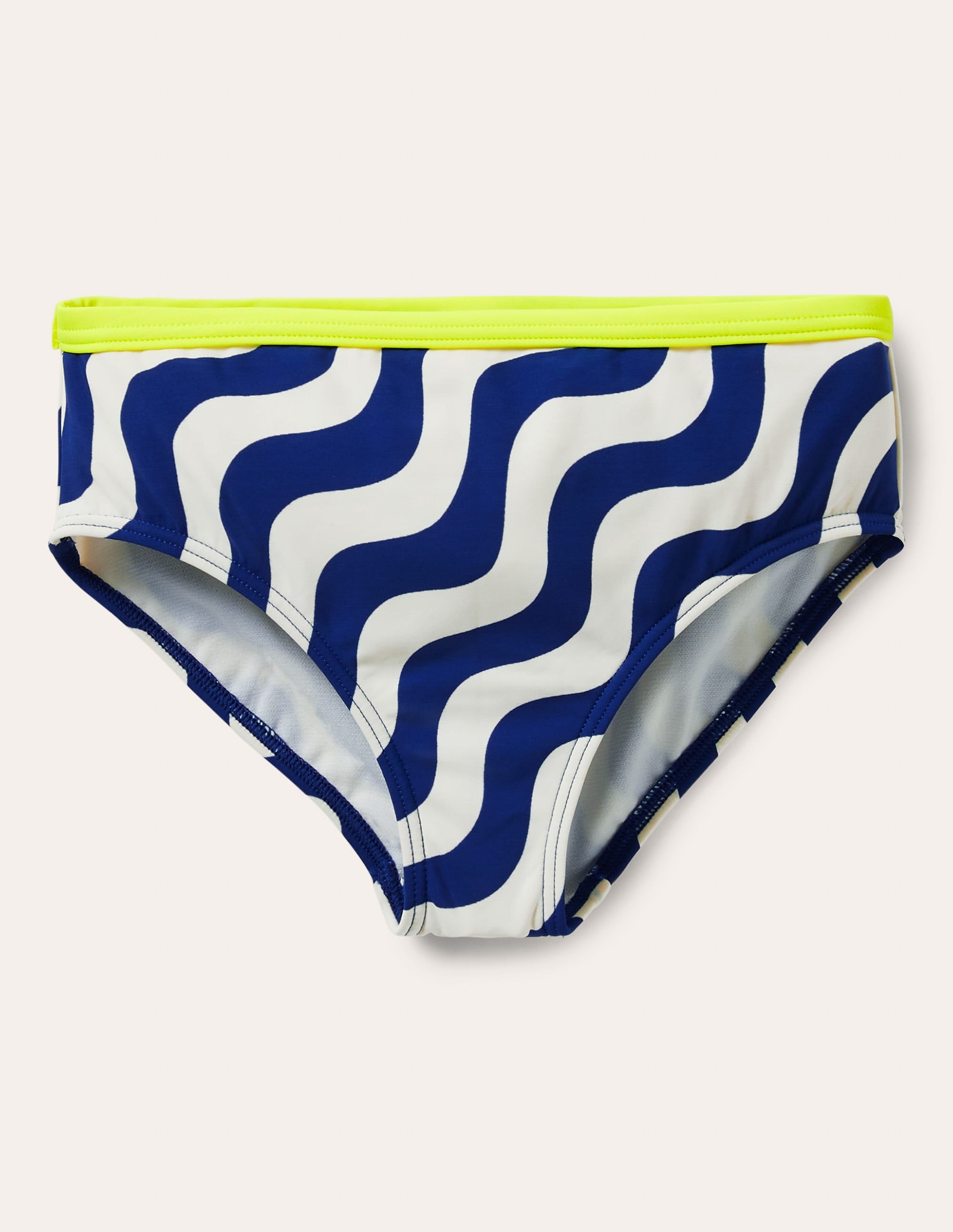 Patterned Bikini Bottoms-Ivory/Blue Wave - Image 2