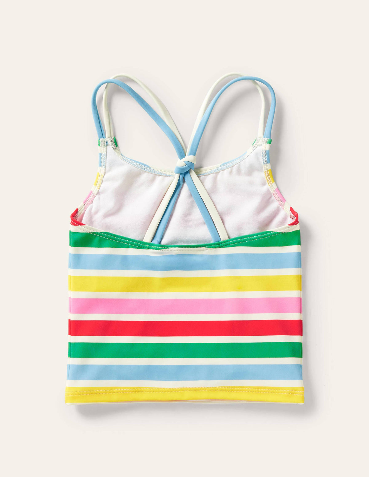 Patterned Tankini Top-Ivory/Multi Rainbow-2