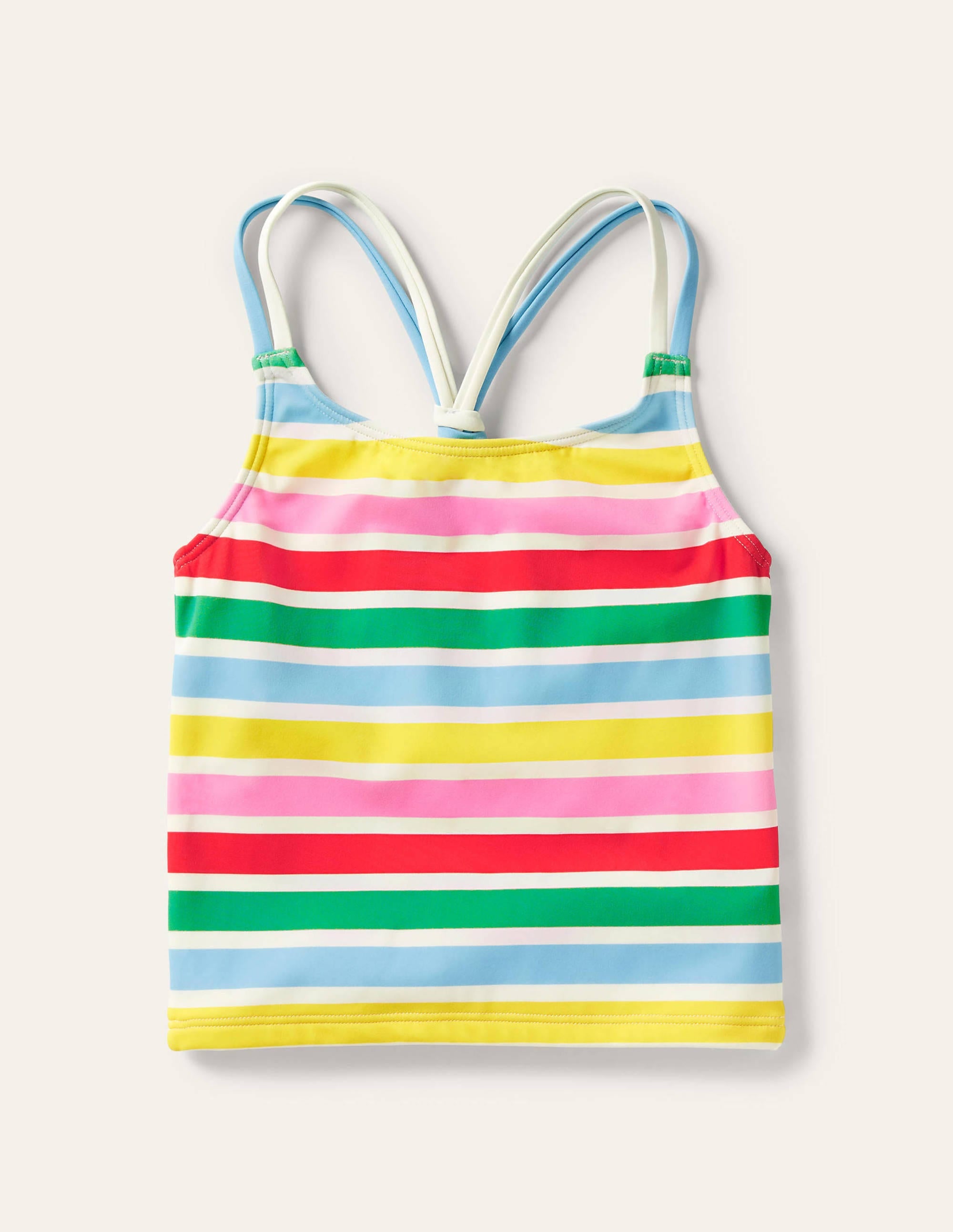 Patterned Tankini Top-Ivory/Multi Rainbow - Image 1
