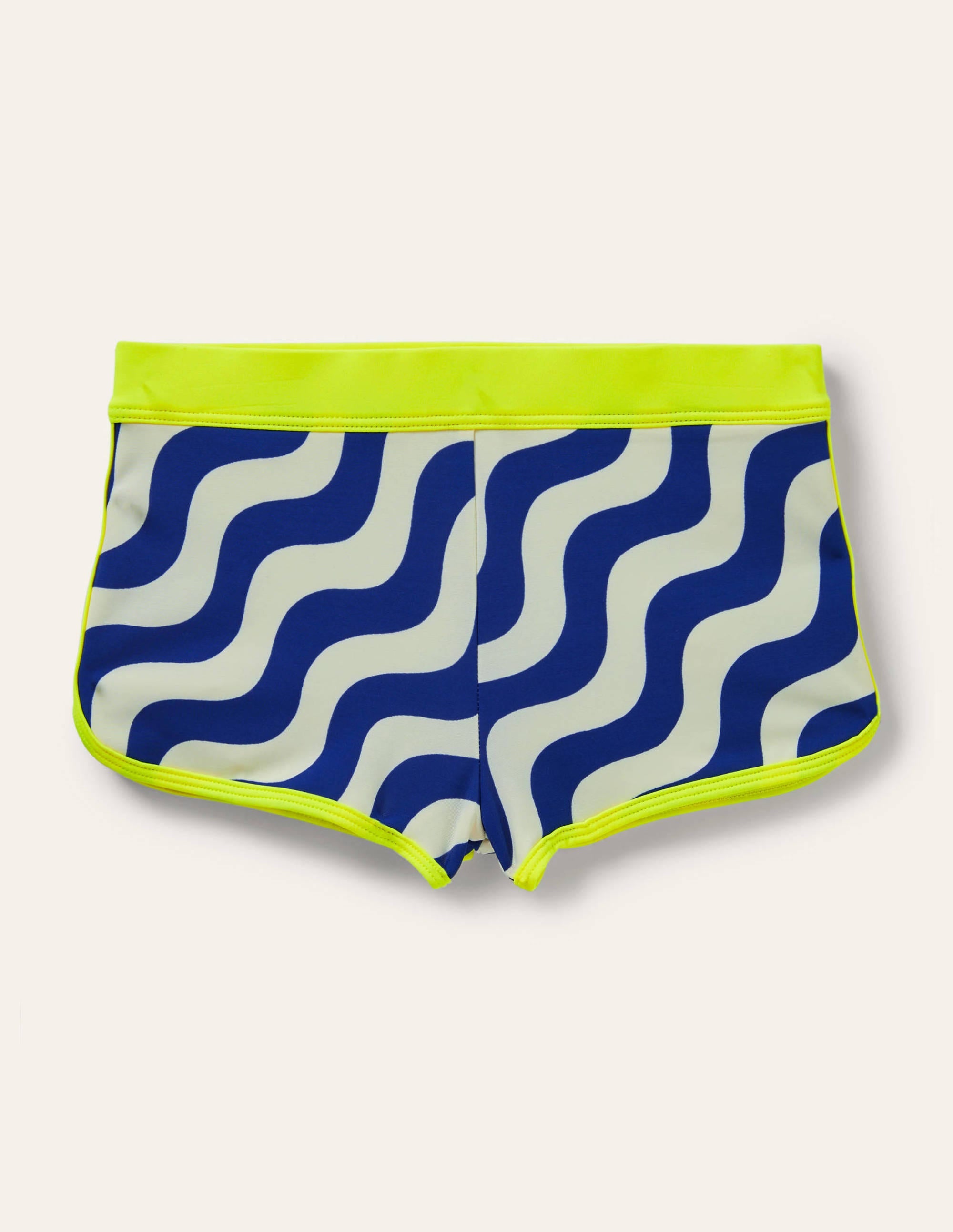 Patterned Swim Shorts-Ivory/Blue Wave - Image 2
