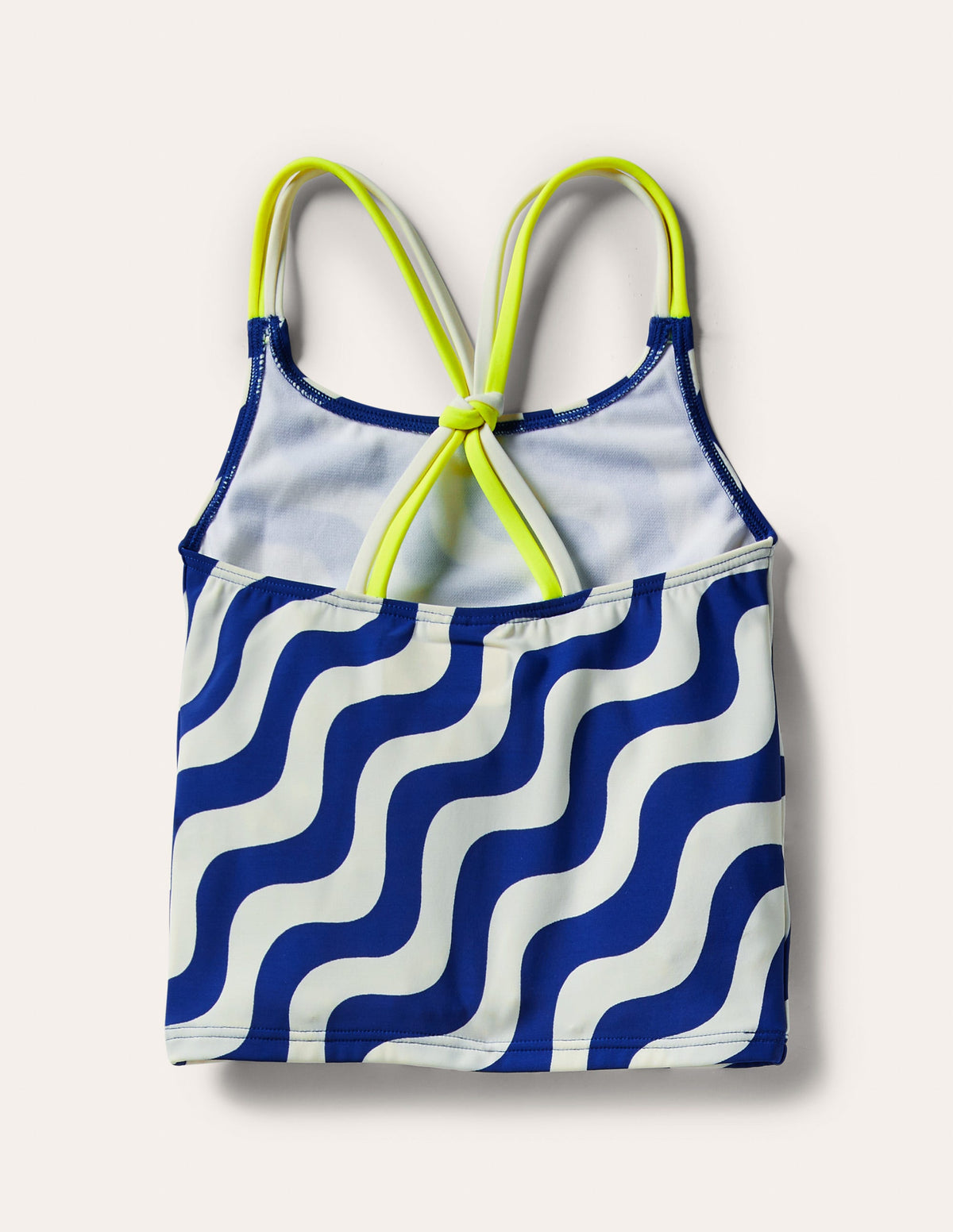 Patterned Tankini Top-Ivory/Blue Wave - Image 2