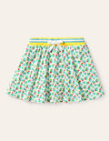 Printed Jersey Skort-Ivory Berry Blossom