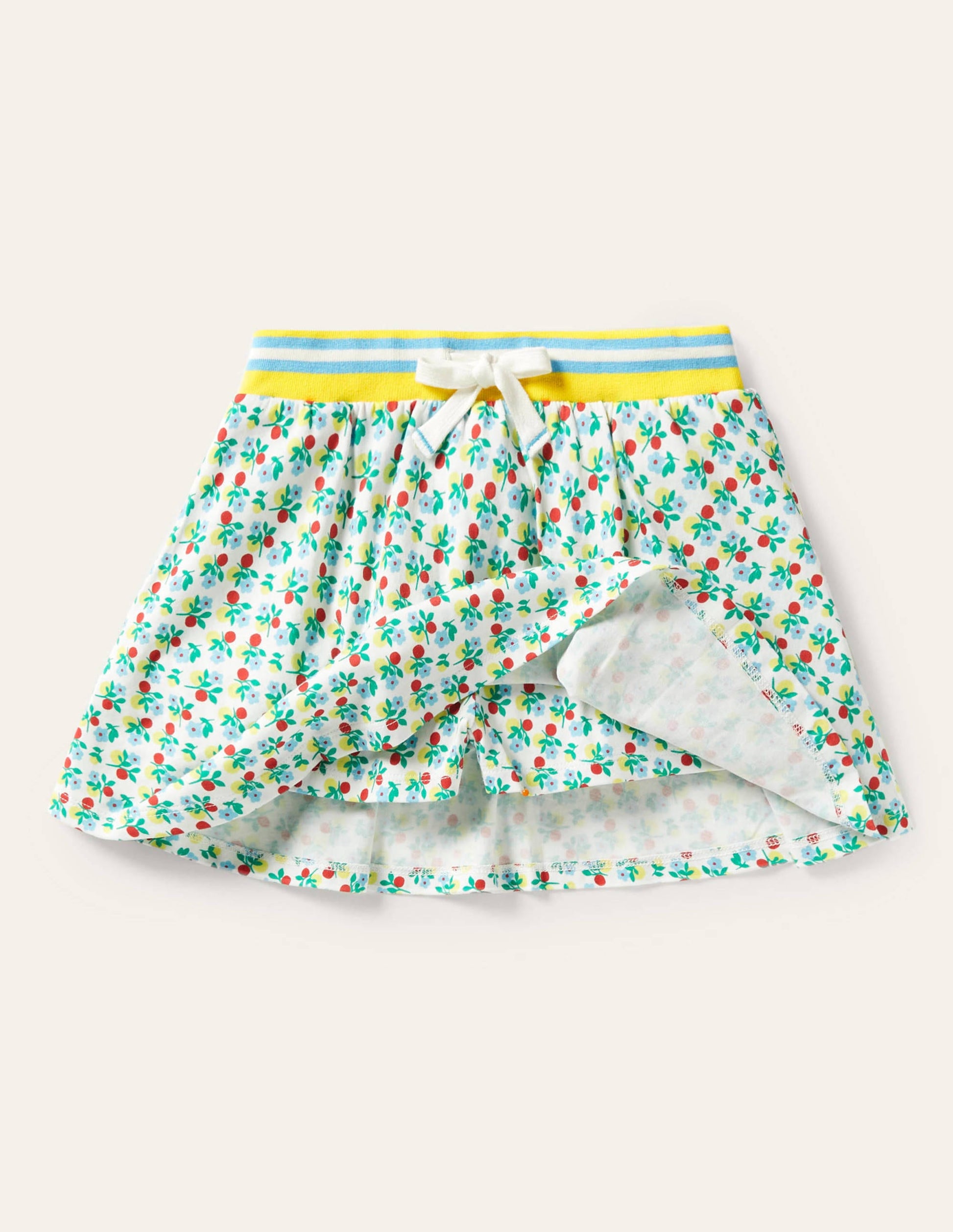 Printed Jersey Skort-Ivory Berry Blossom-3