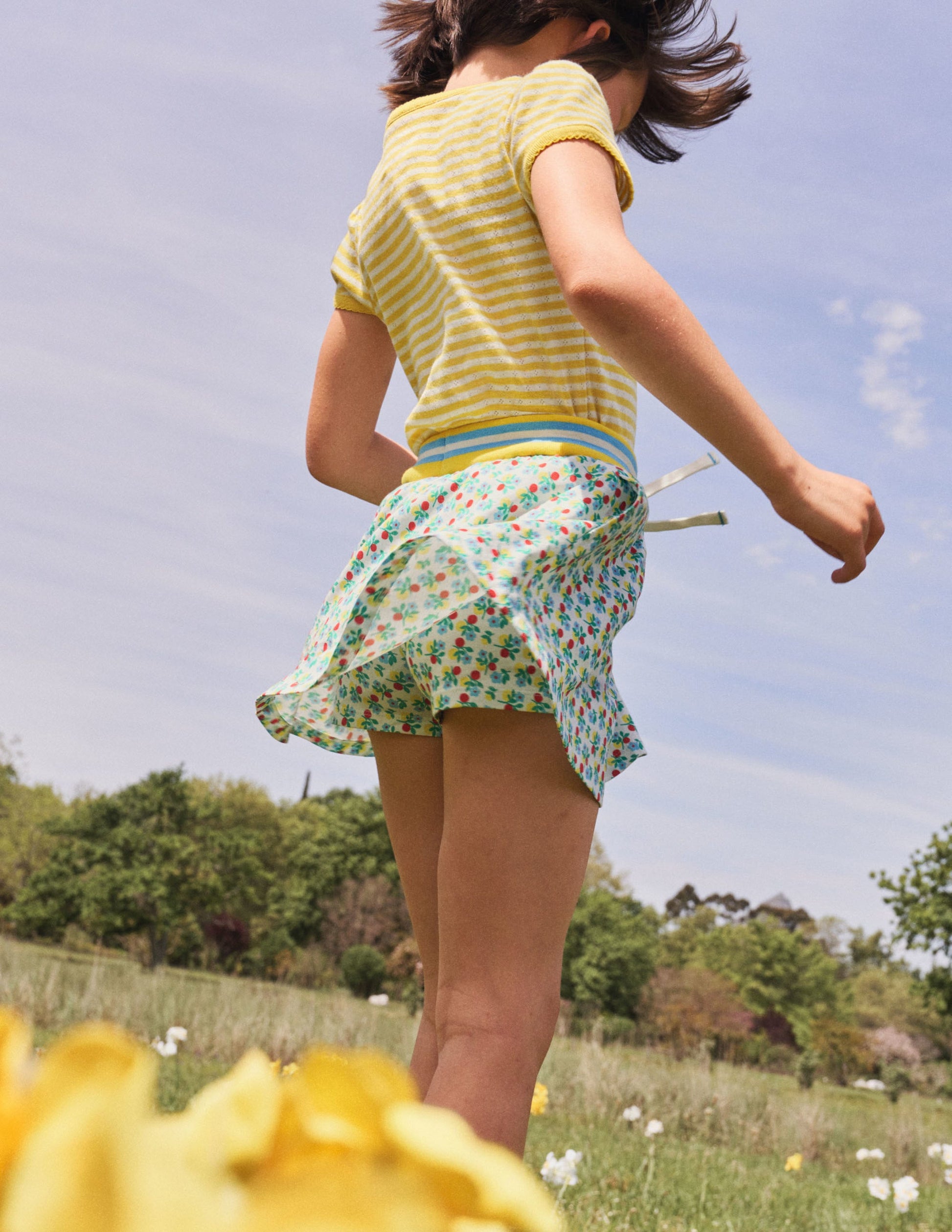 Printed Jersey Skort-Ivory Berry Blossom-6