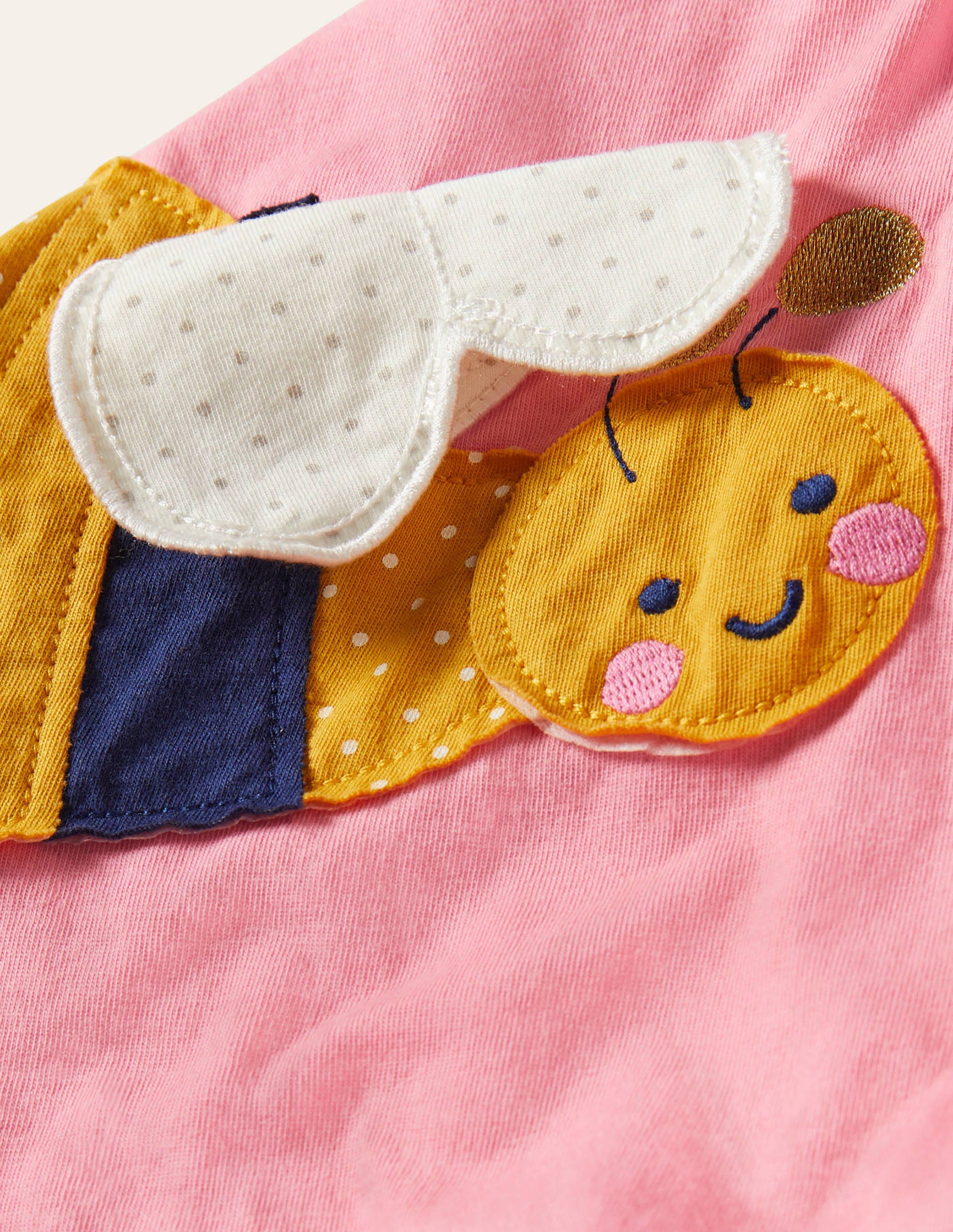 Appliqué Jersey Skort-Pink Lemonade Bee - Image 3