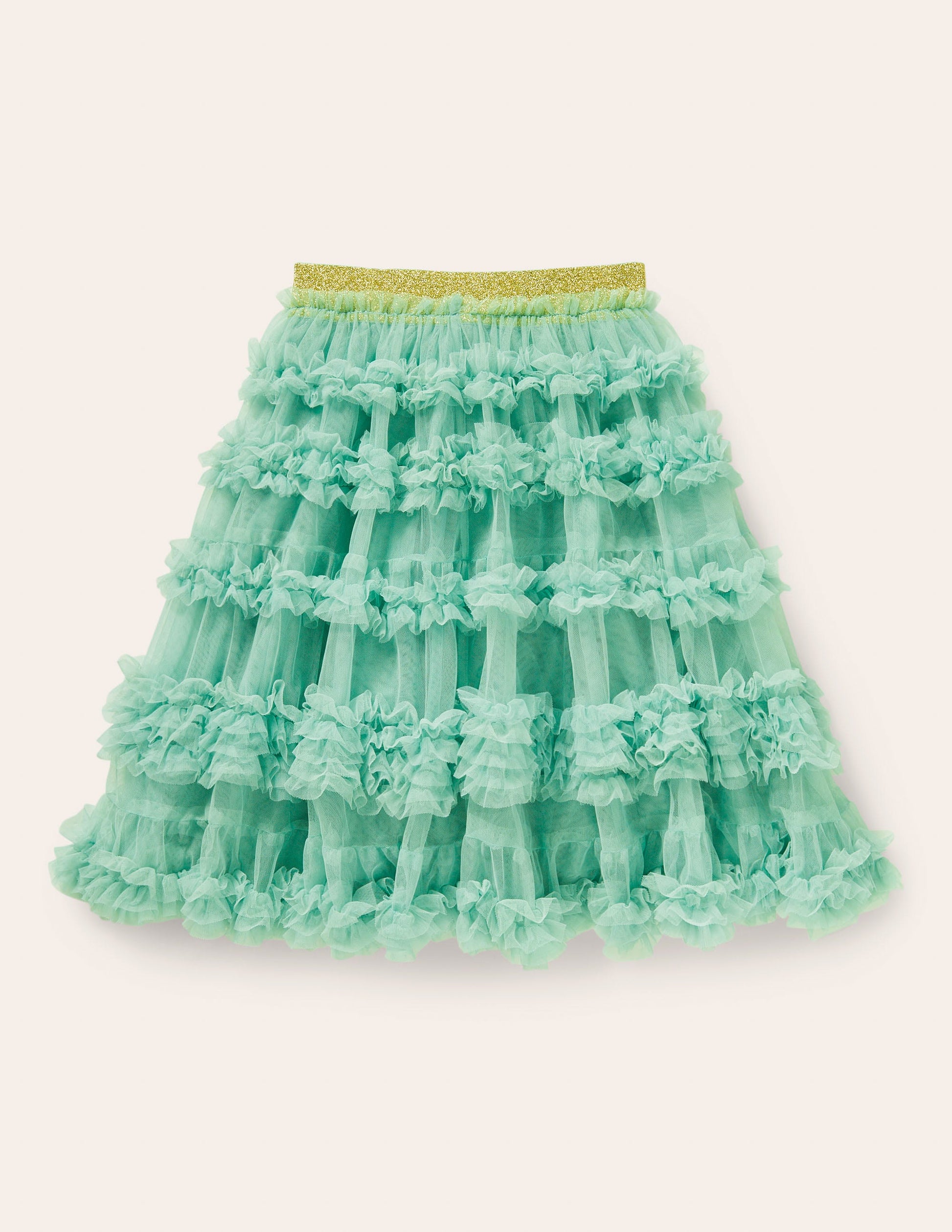 Midi Tulle Party Skirt-Fountain Green-1