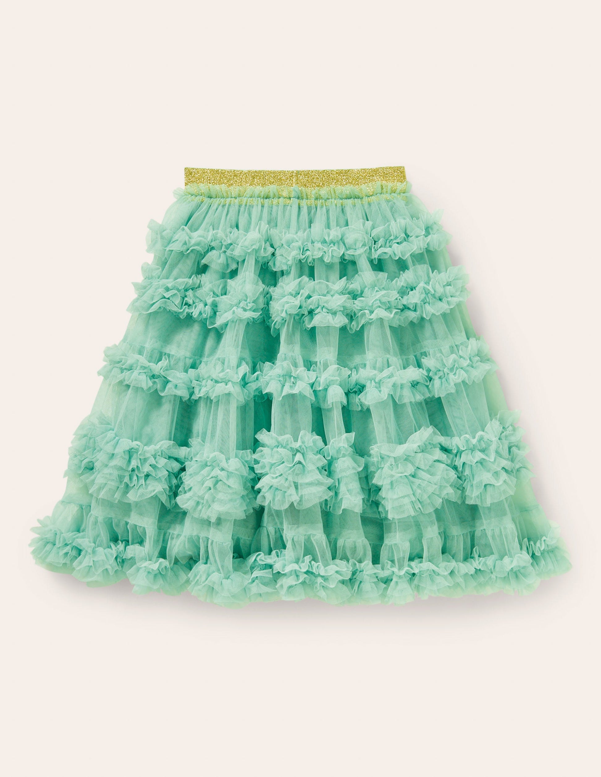 Midi Tulle Party Skirt-Fountain Green-2