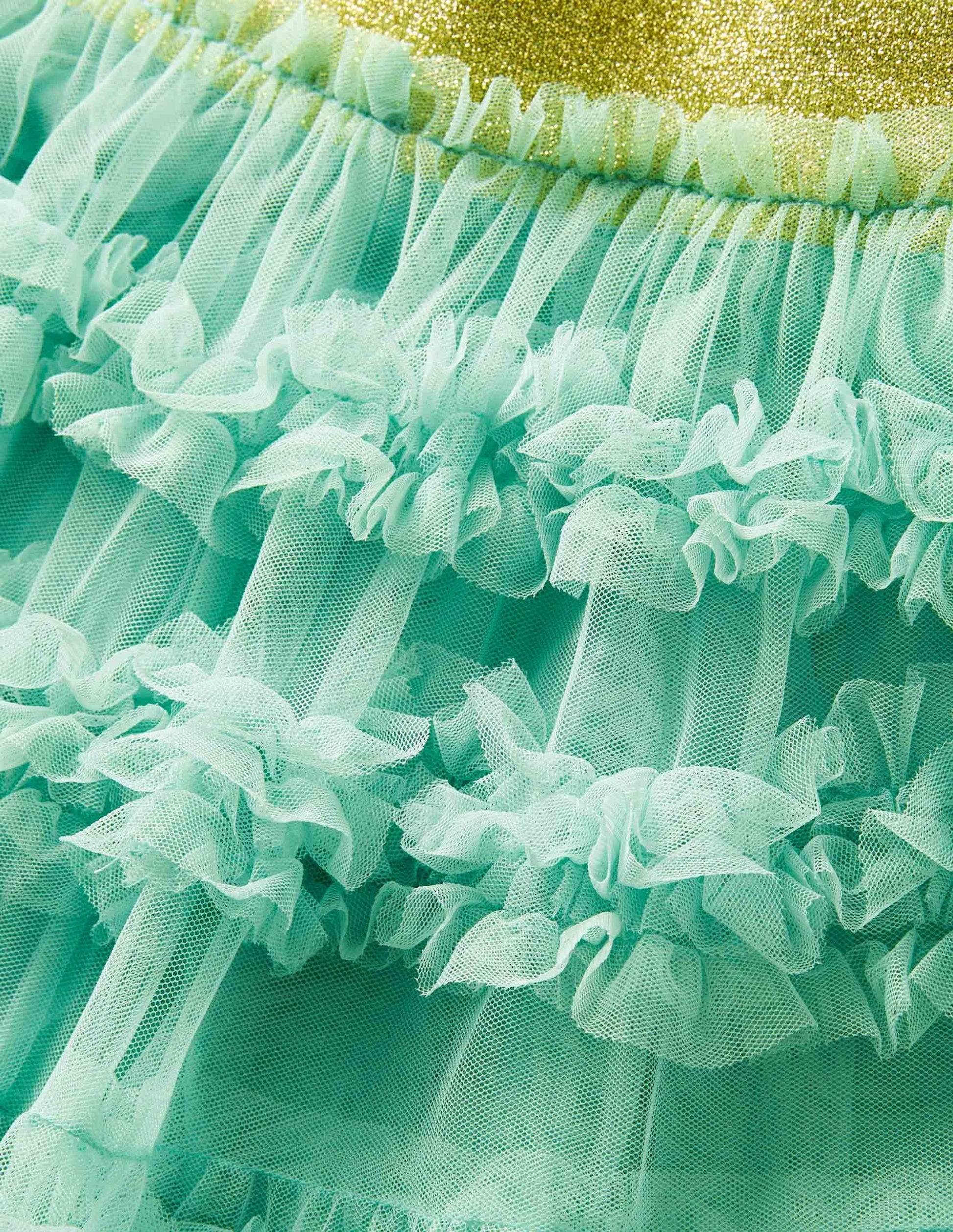 Midi Tulle Party Skirt-Fountain Green-3