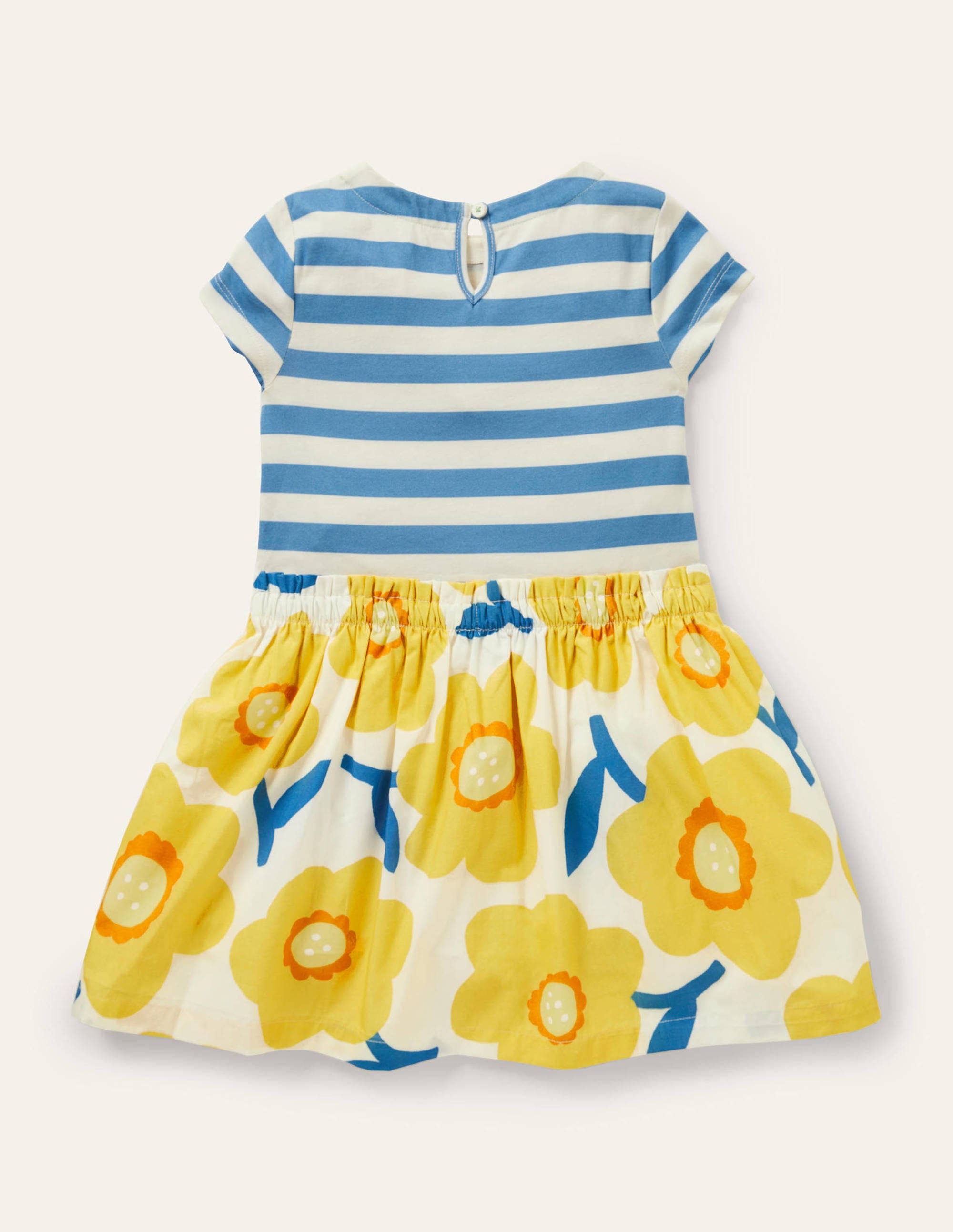 Short-sleeve Hotchpotch Dress-Sweetcorn Yellow Daffodil - Image 2