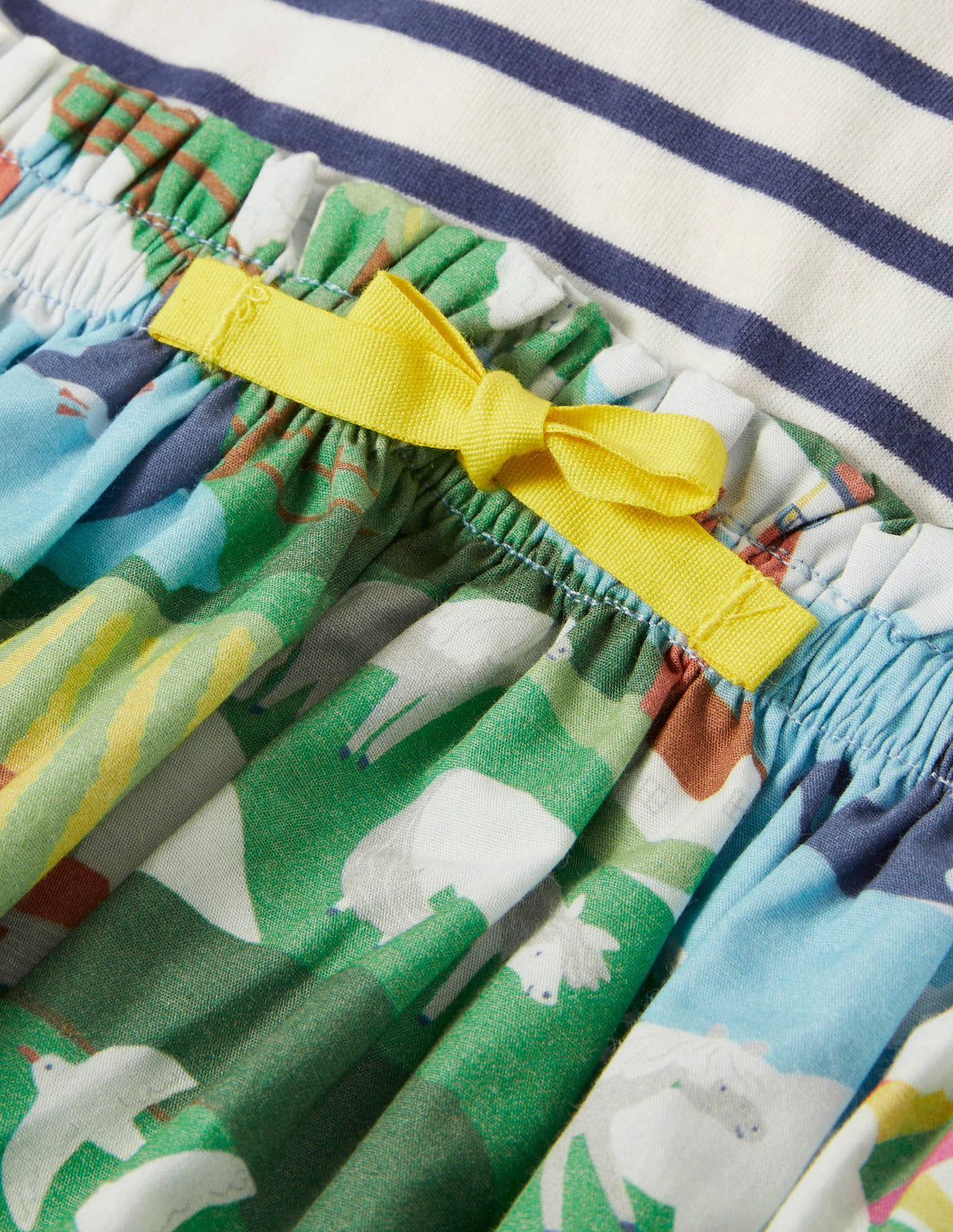 Short-sleeve Hotchpotch Dress-Ivory/ Starboard Blue Scene - Image 3