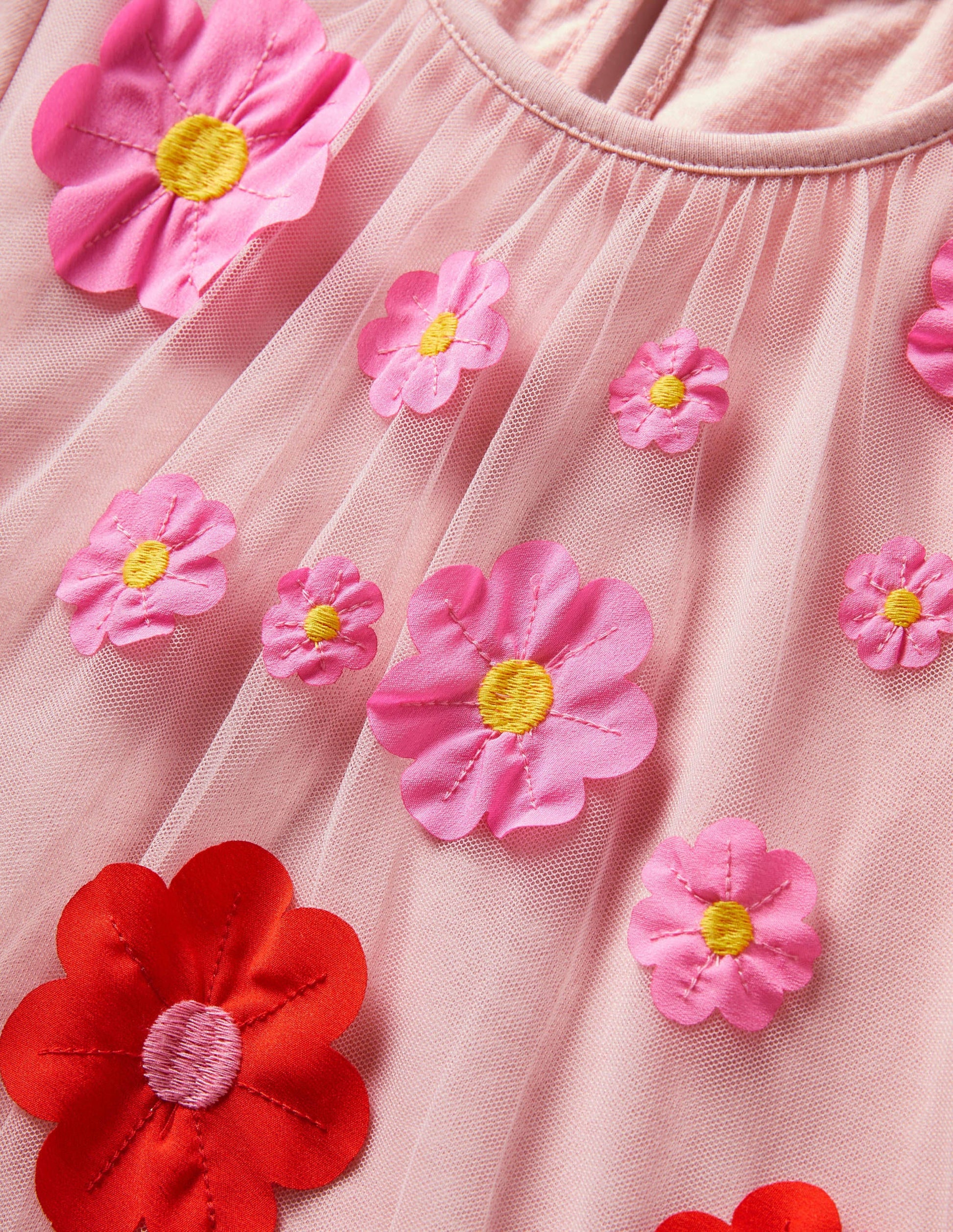 Tulle Flower Dress-Boto Pink-3